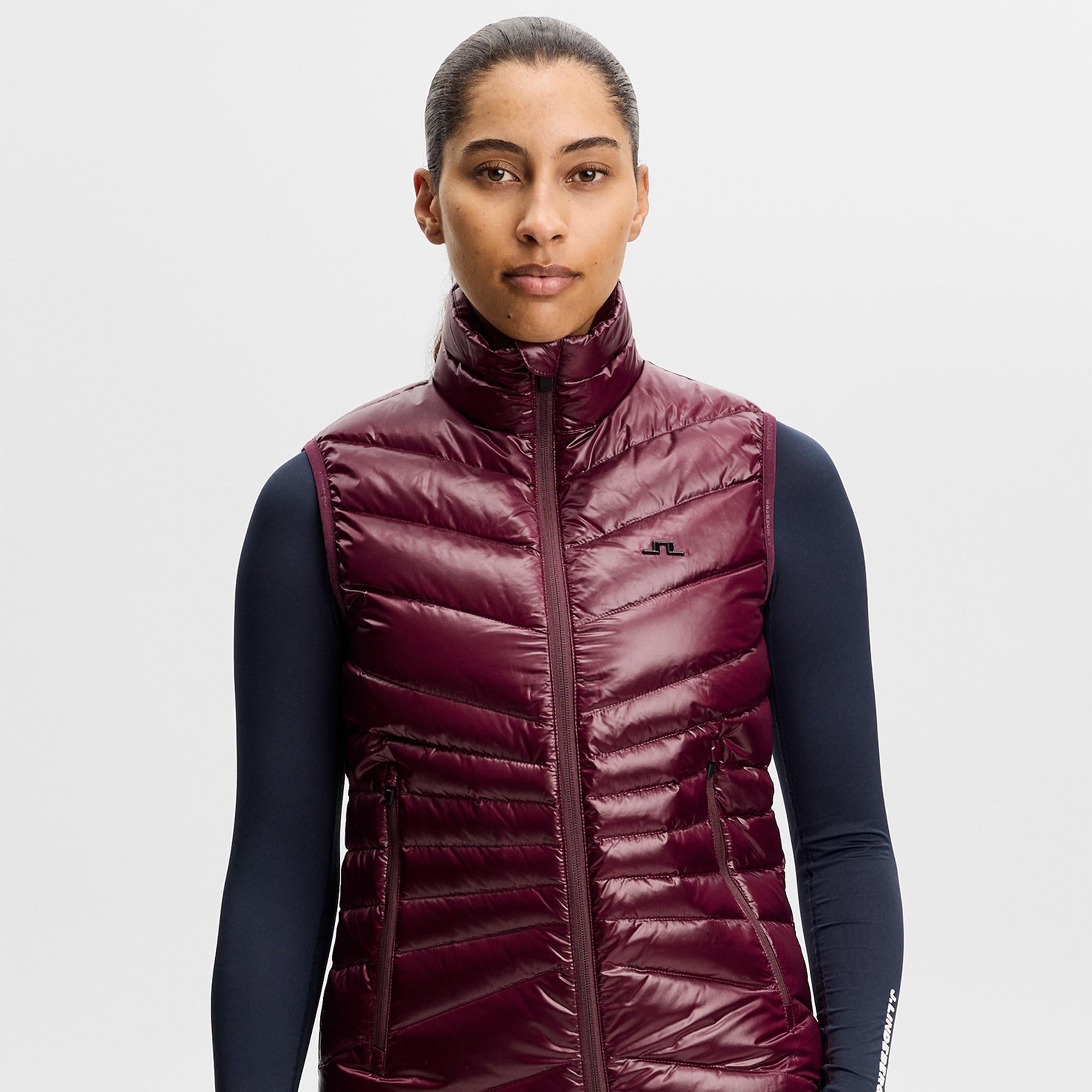 J Lindeberg Lara Light Down Ladies Vest Winetasting