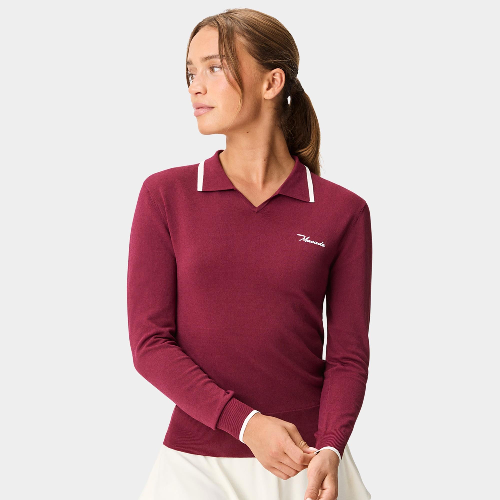 Macade Golf Ella Knit Ladies Golf Top Mulberry