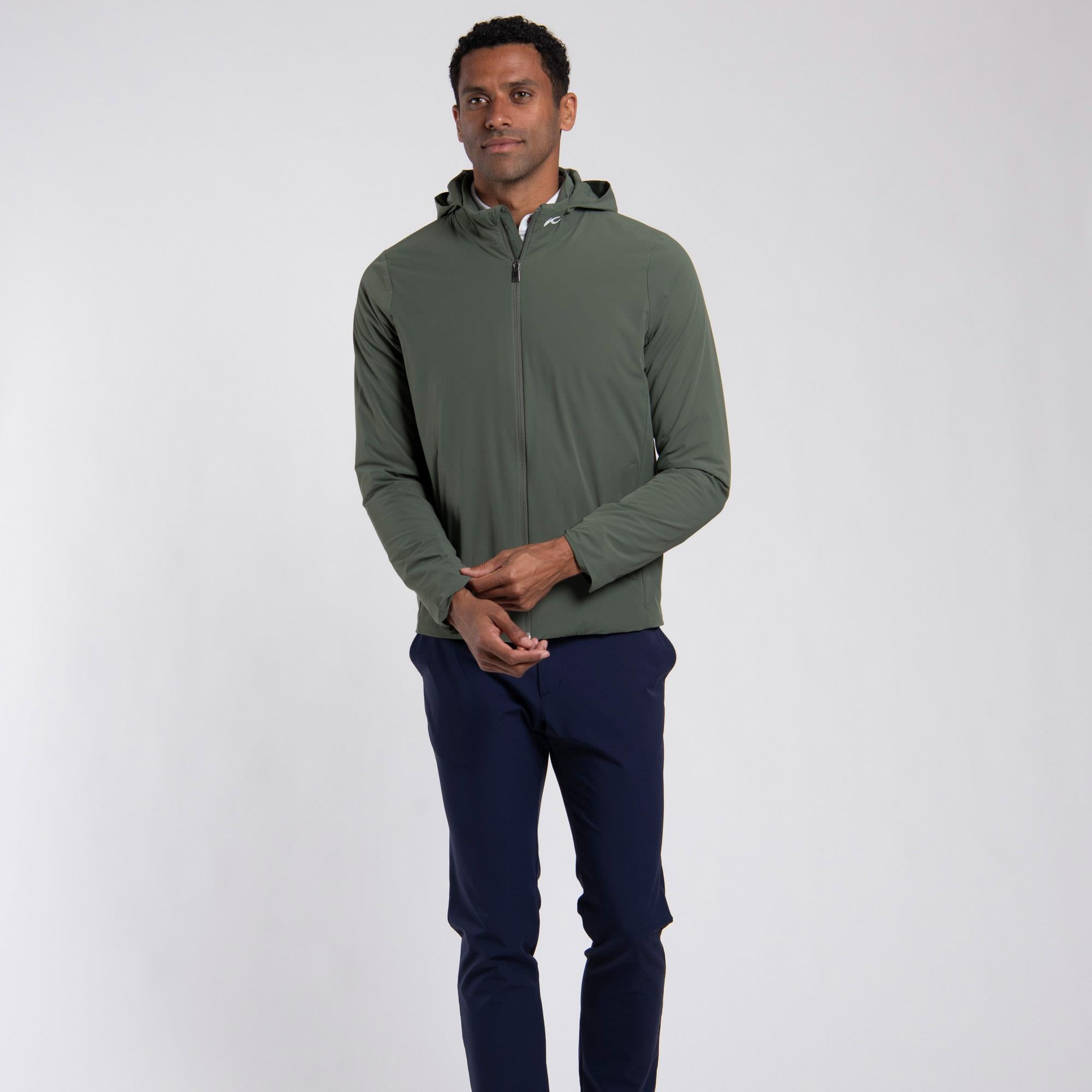 KJUS Atmosphere Insulated Mens Windproof Golf Jacket Green Slate