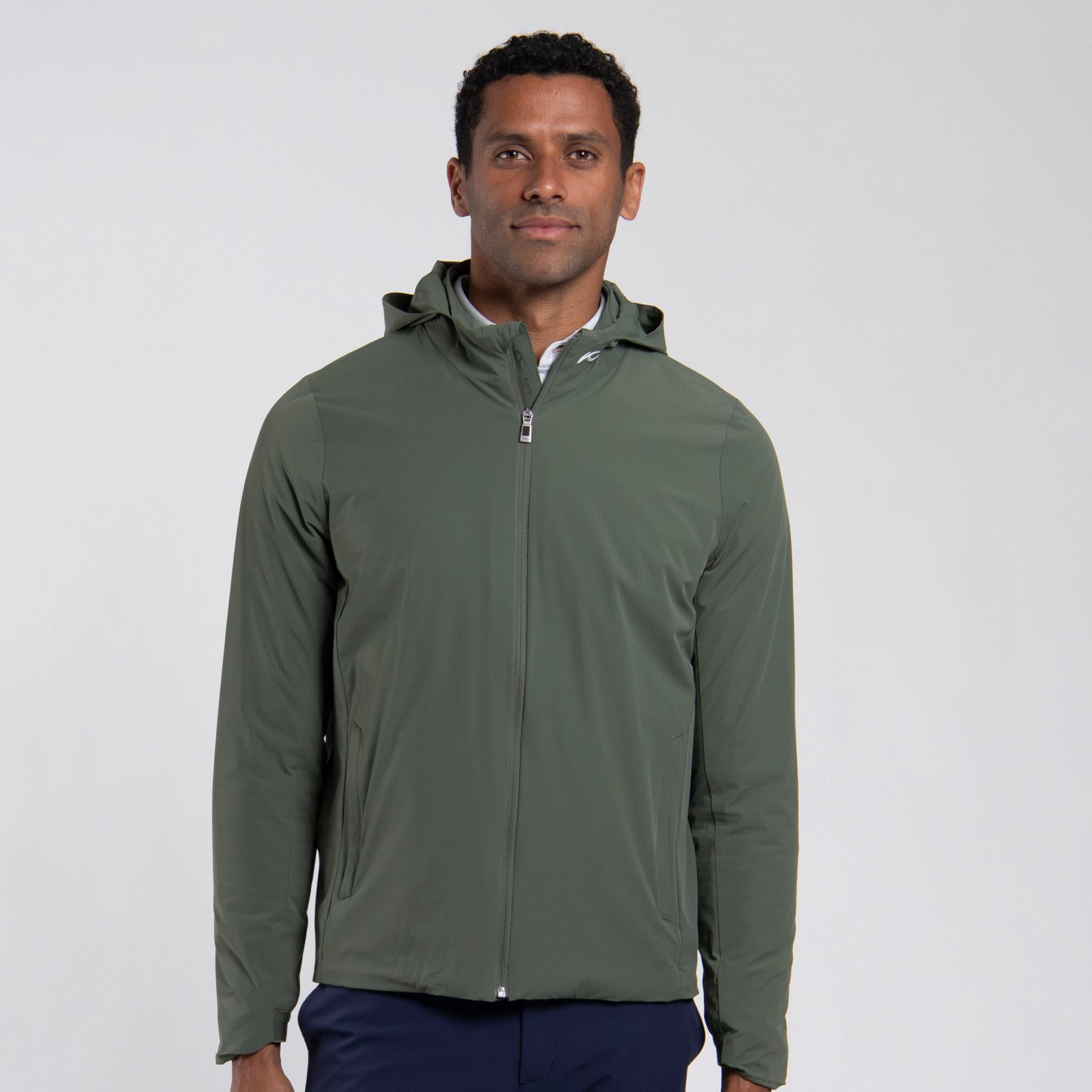 KJUS Atmosphere Insulated Mens Windproof Golf Jacket Green Slate
