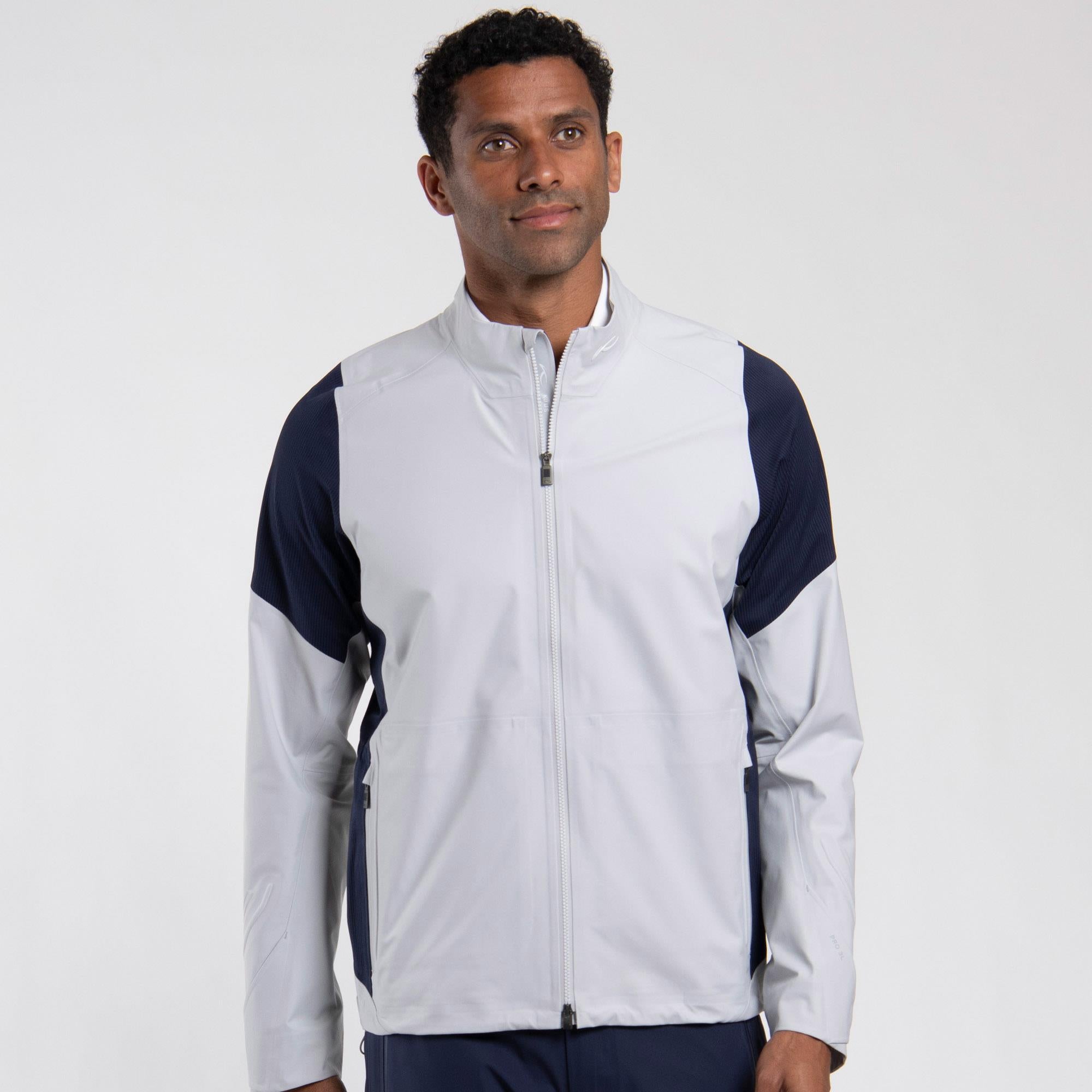 KJUS Pro 3L 3.0 Mens Waterproof Golf Jacket Alloy/Atlanta Blue