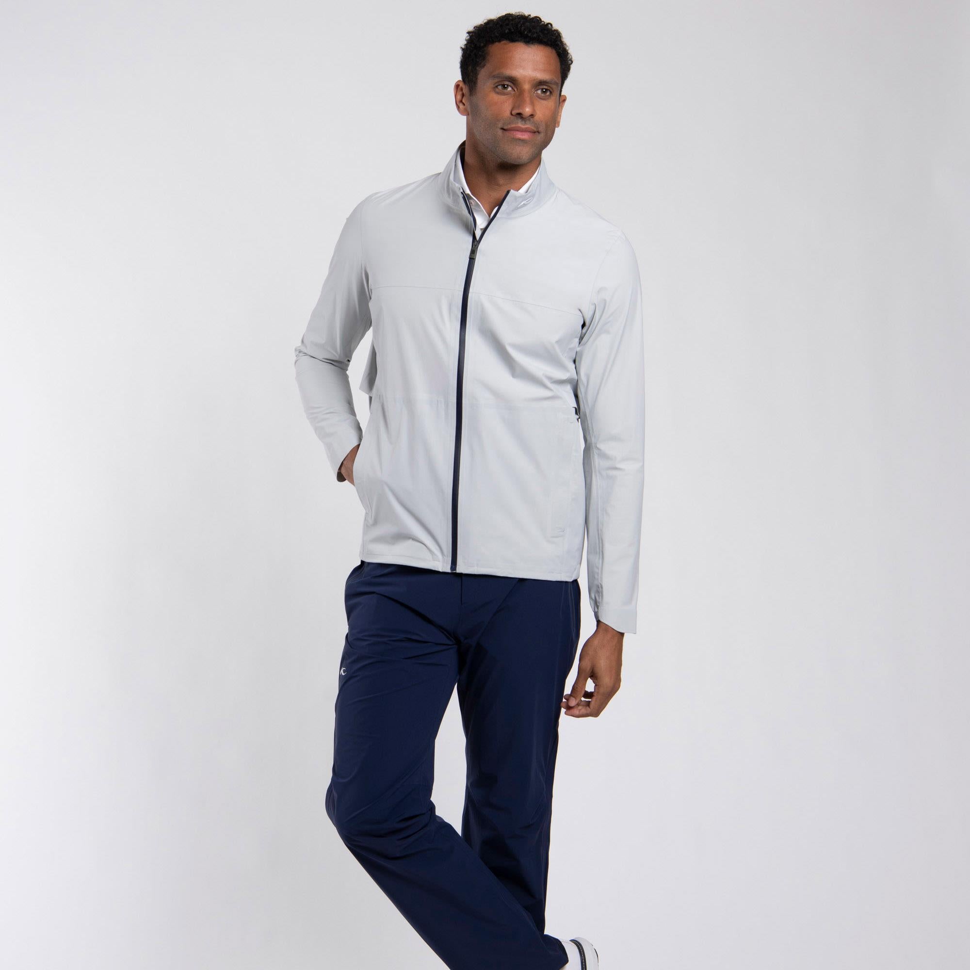 KJUS Rain Rescue 2.0 Mens Waterproof Golf Jacket Alloy/Atlanta Blue