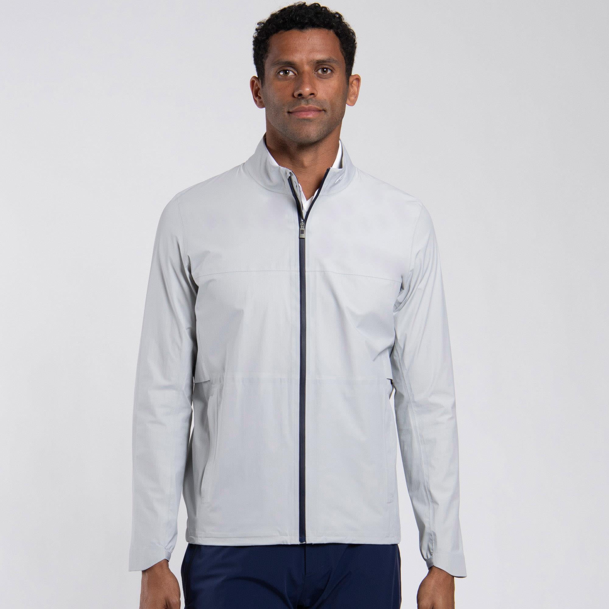 KJUS Rain Rescue 2.0 Mens Waterproof Golf Jacket Alloy/Atlanta Blue