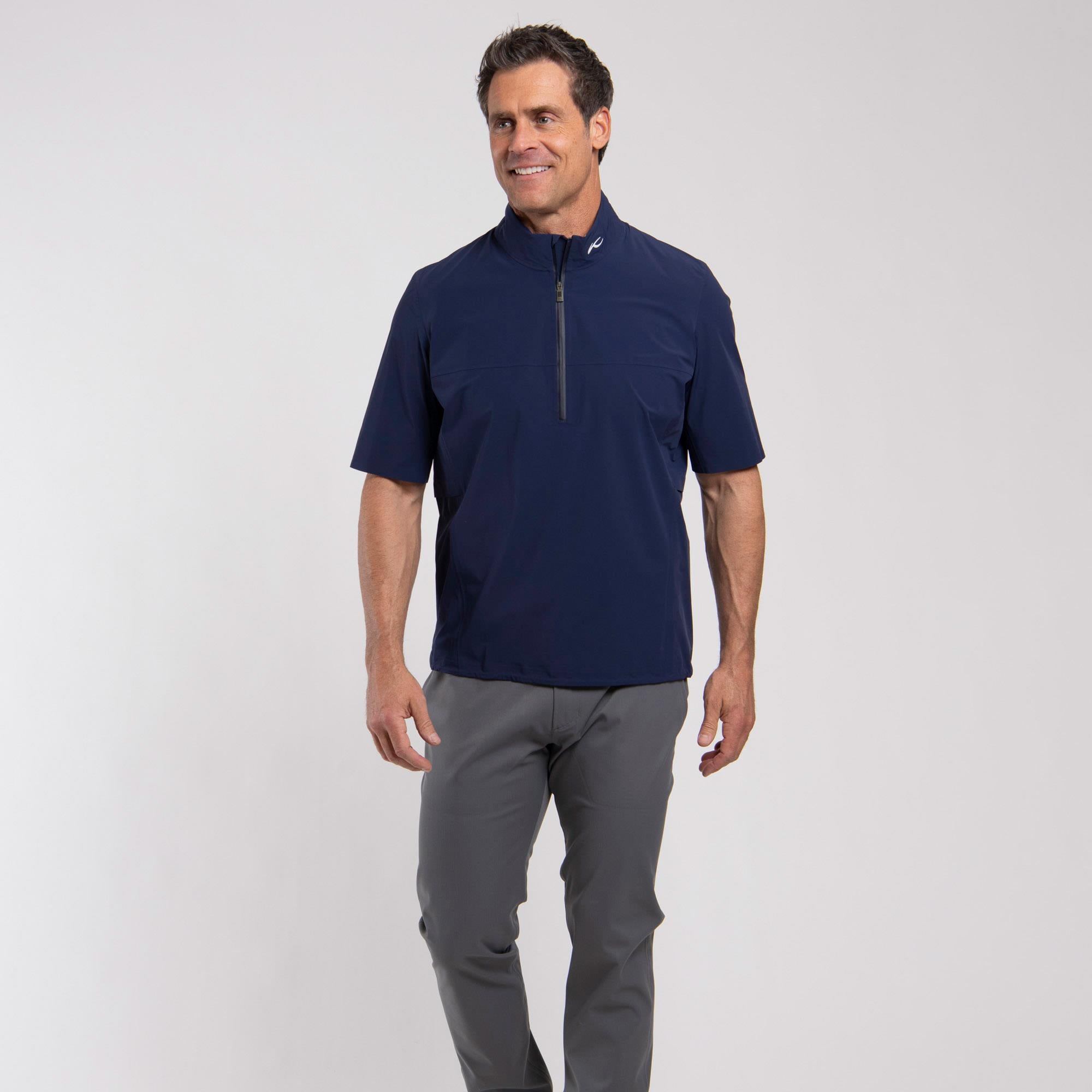 KJUS Rain Rescue 2.0 Troyer Mens Waterproof Golf Jacket Atlanta Blue