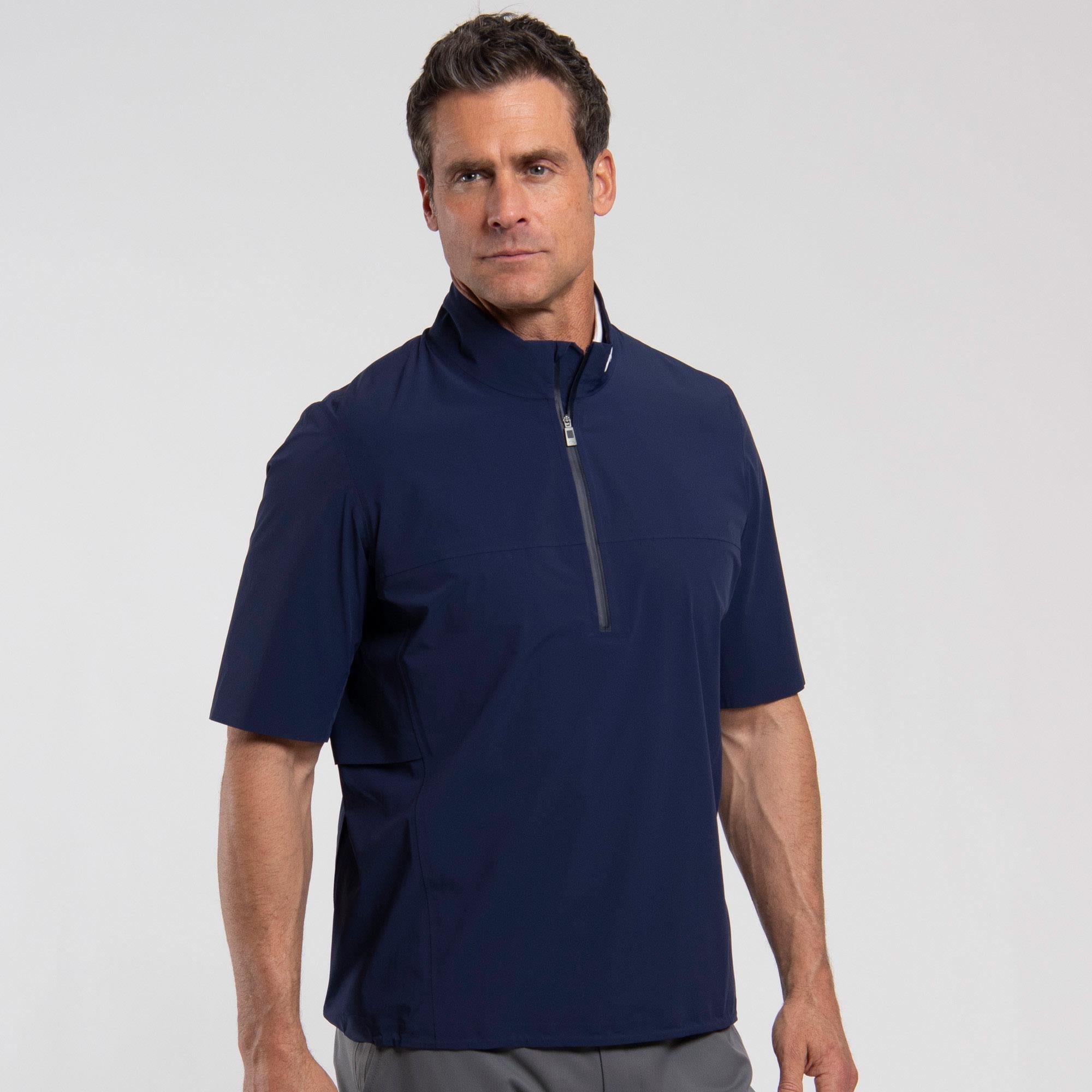 KJUS Rain Rescue 2.0 Troyer Mens Waterproof Golf Jacket Atlanta Blue