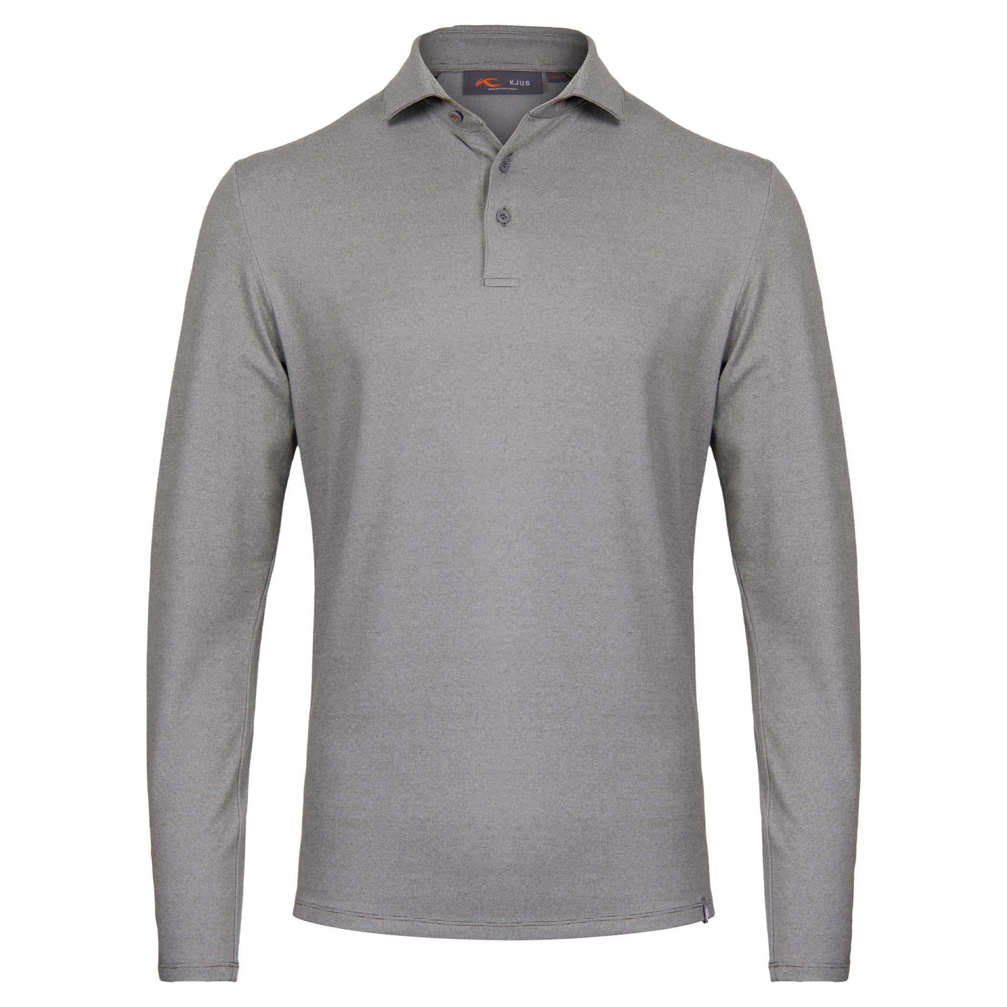 KJUS Scot Warm Mens Long Sleeve Polo Shirt Green Slate
