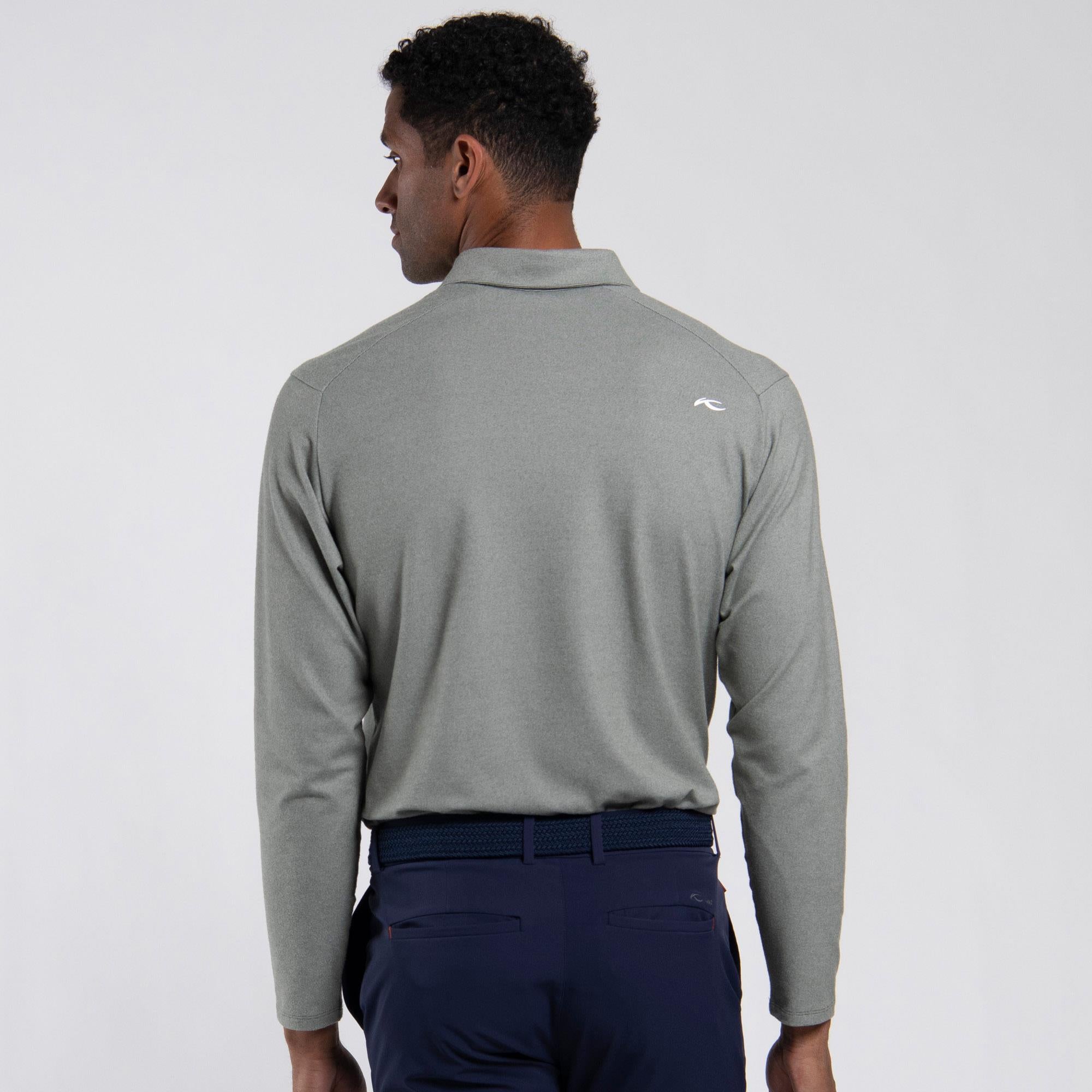 KJUS Scot Warm Mens Long Sleeve Polo Shirt Green Slate