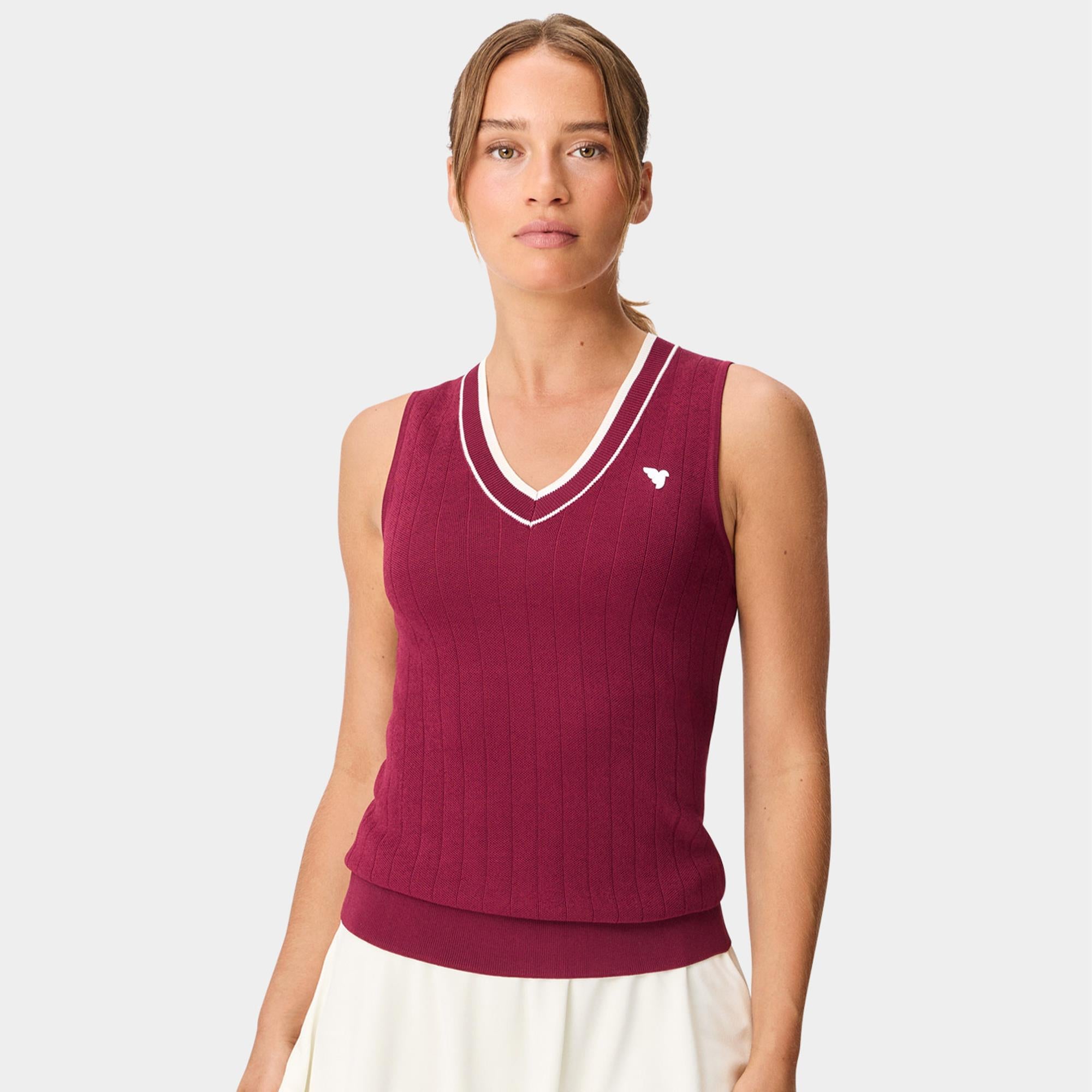 Macade Golf Ana Sleeveless V-Neck Ladies Golf Slipover Mulberry