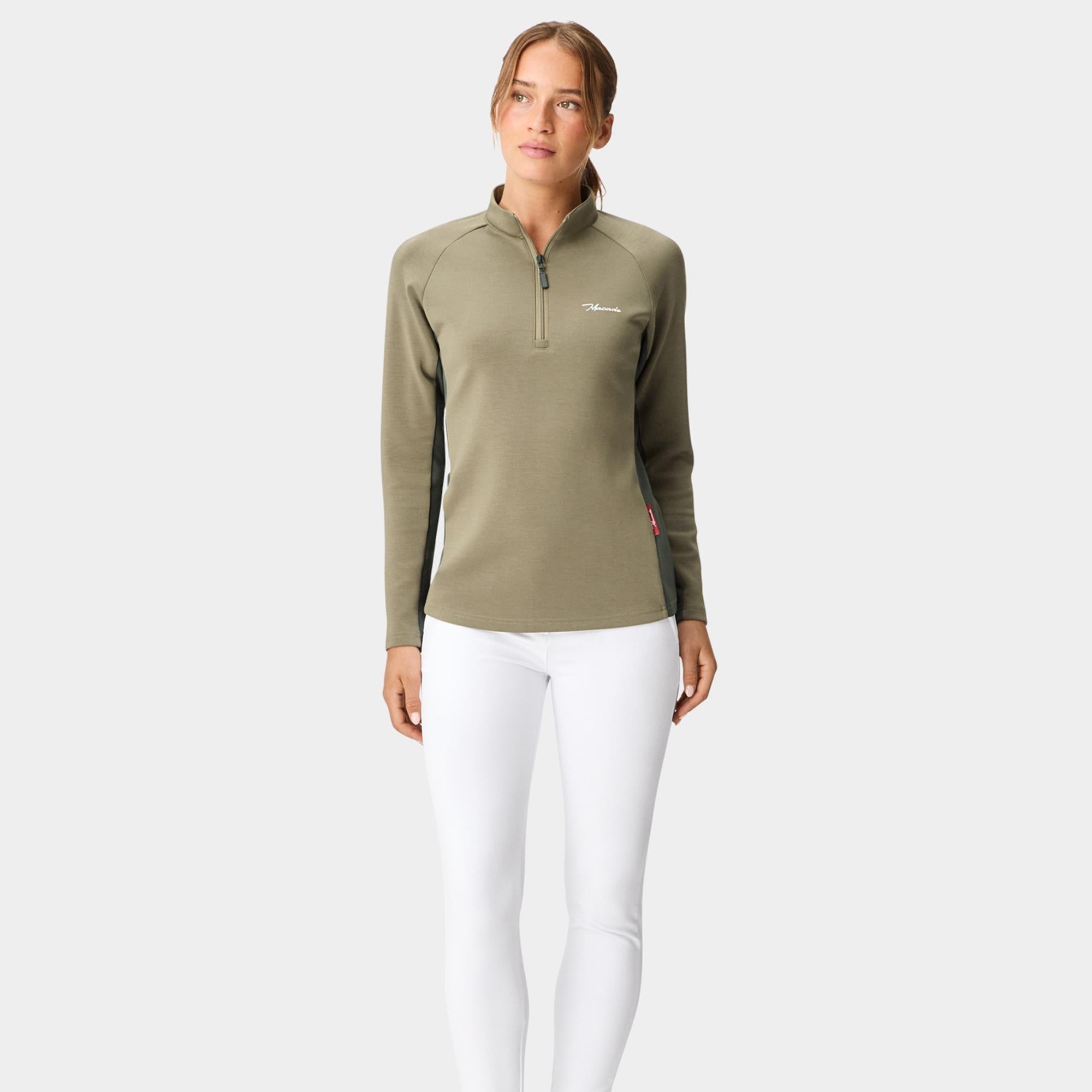 Macade Golf TX Course Quarter Zip Ladies Golf Mid Layer Sage