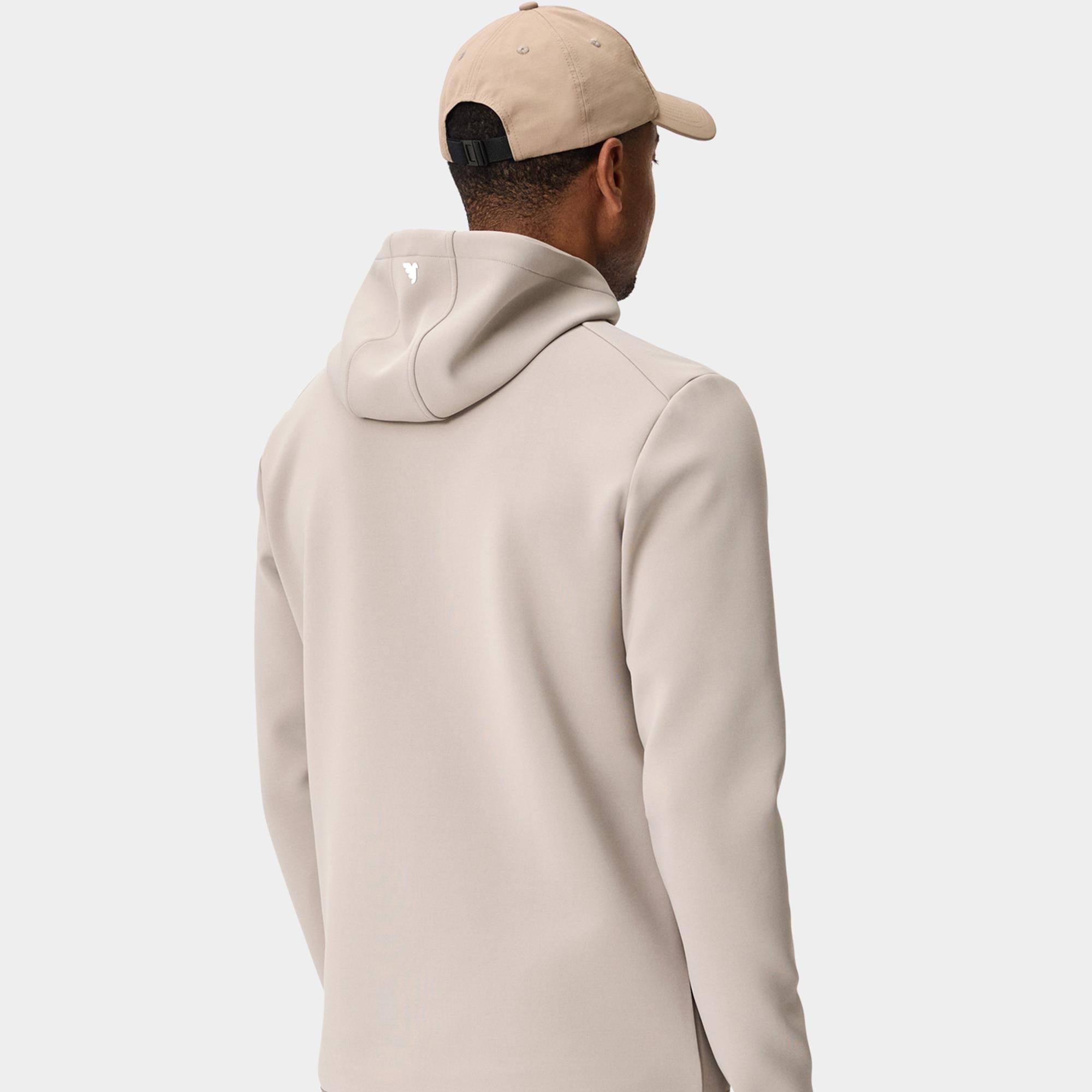 Macade Golf Therma Quarter Zip Mens Golf Hoodie Taupe