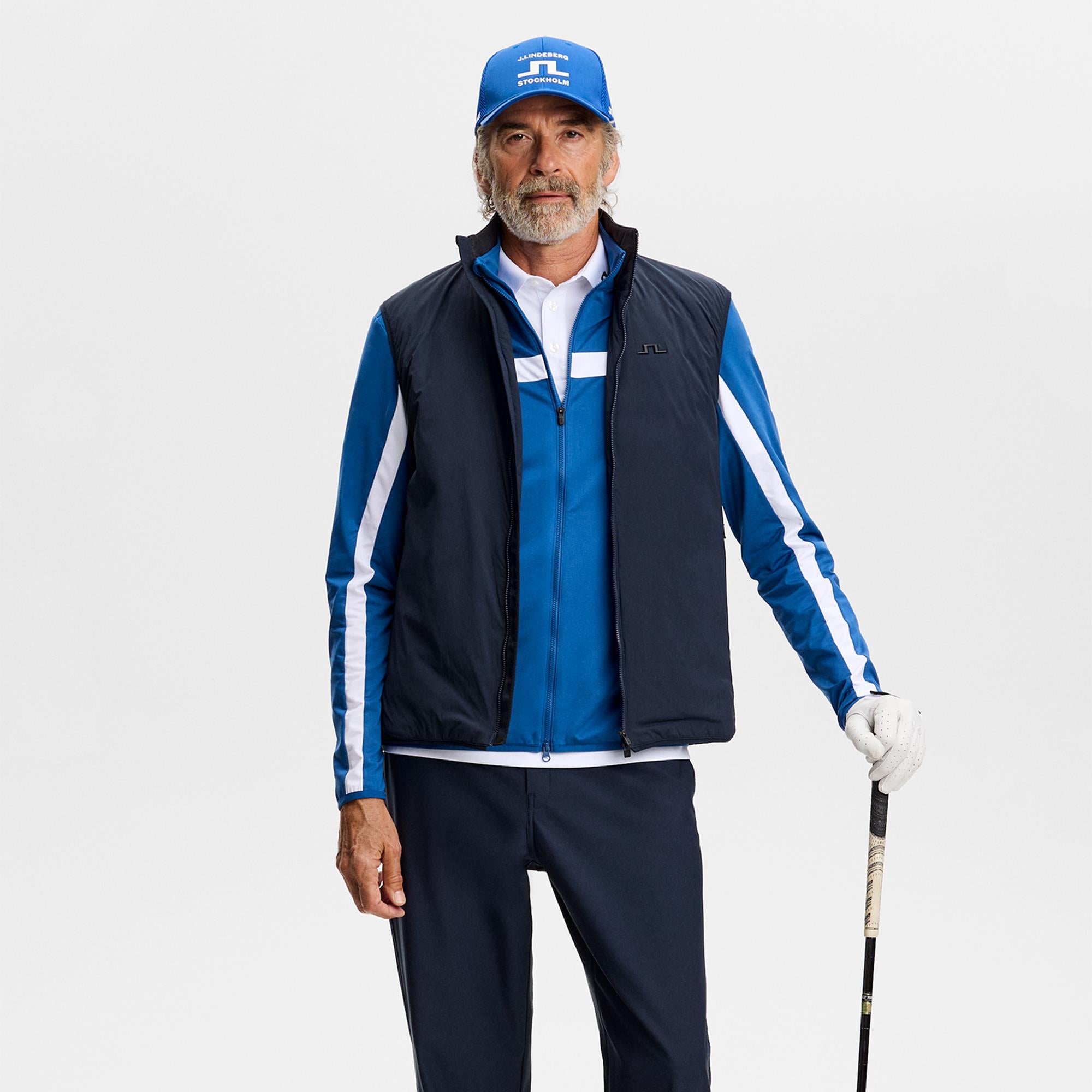 J Lindeberg Jarvis Mens Golf Mid Layer Set Sail
