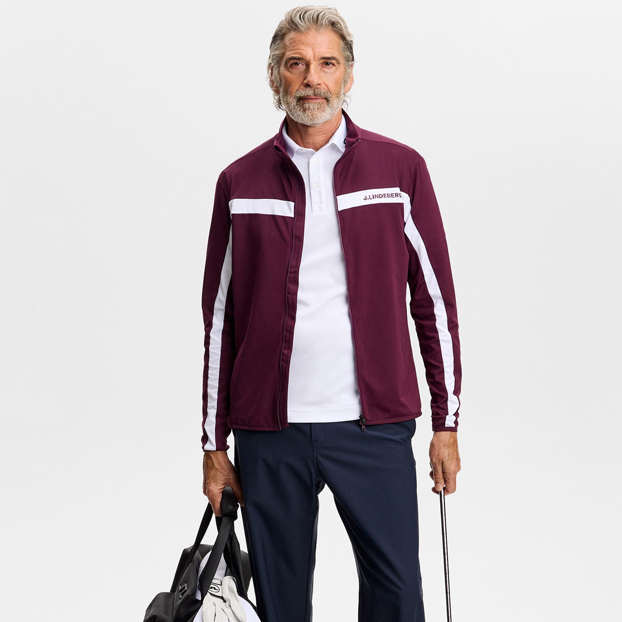 J Lindeberg Jarvis Mens Golf Mid Layer Winetasting