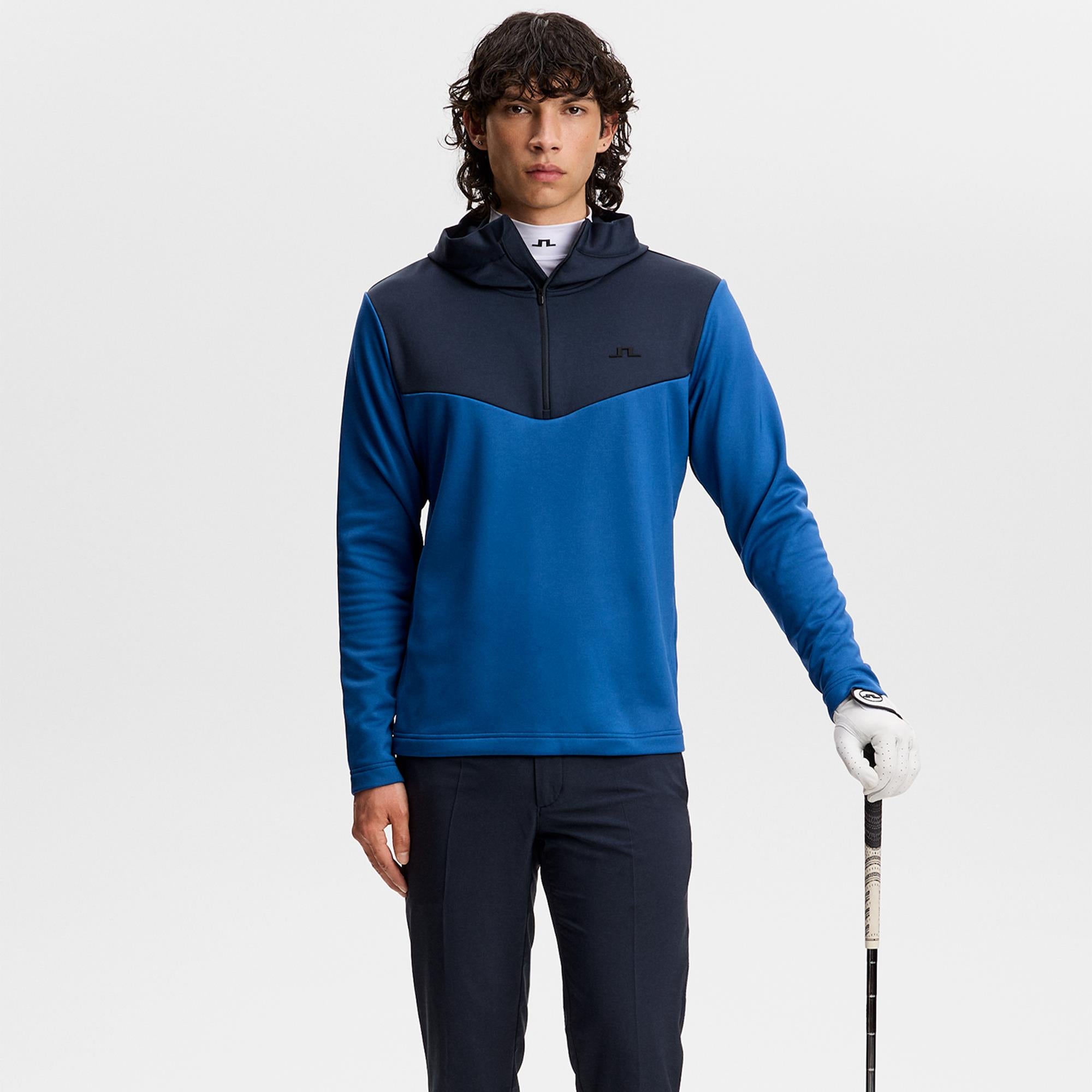 J Lindeberg Maclean Quarter Zip Mens Golf Hoodie Set Sail