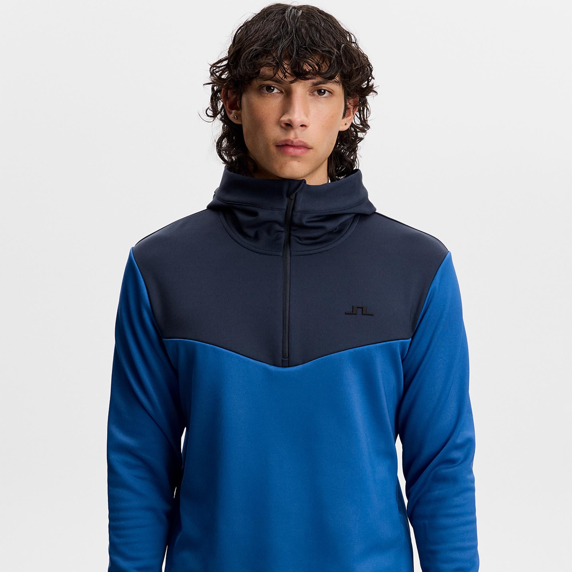 J Lindeberg Maclean Quarter Zip Mens Golf Hoodie Set Sail