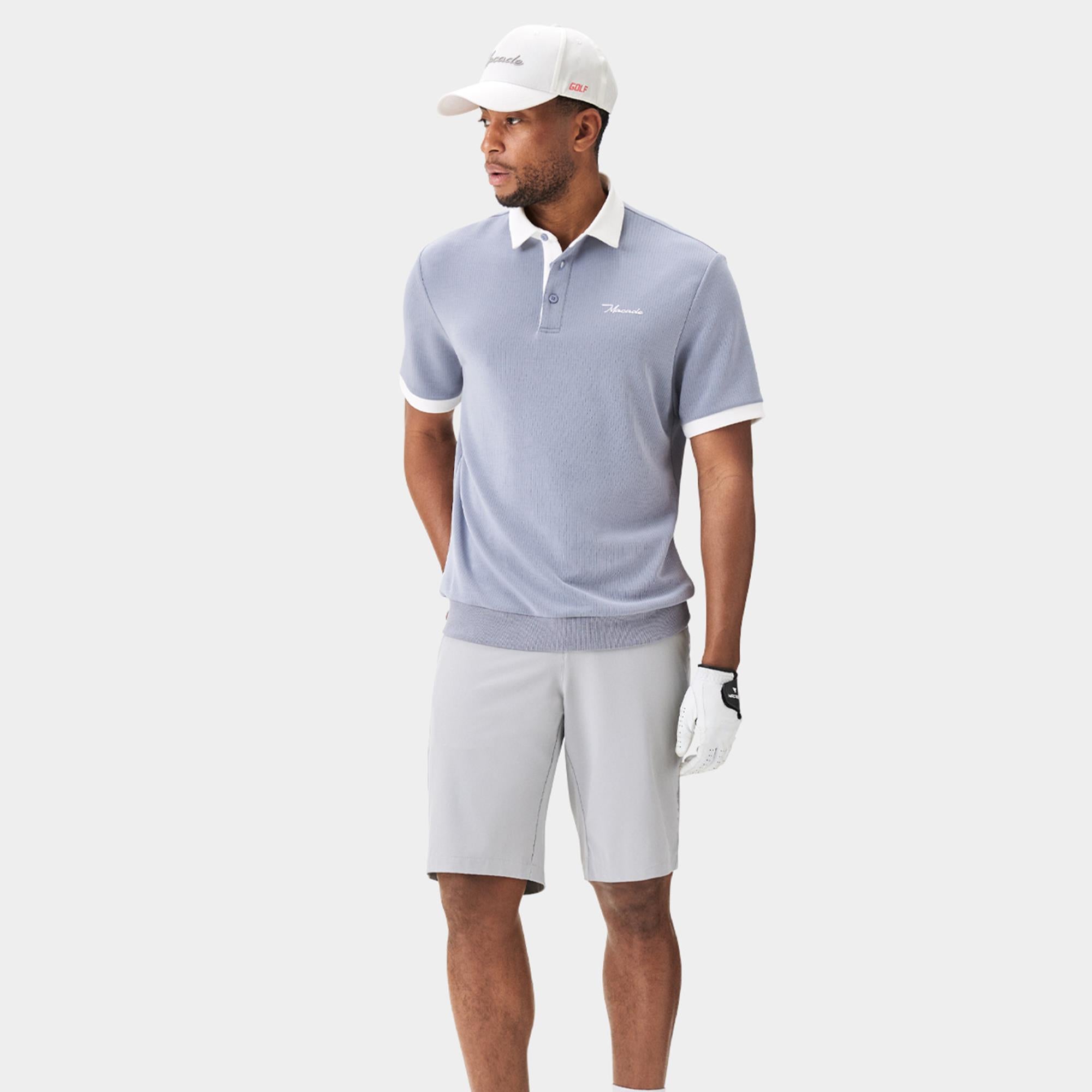 Macade Golf AR Tech Mens Golf Polo Shirt Grey