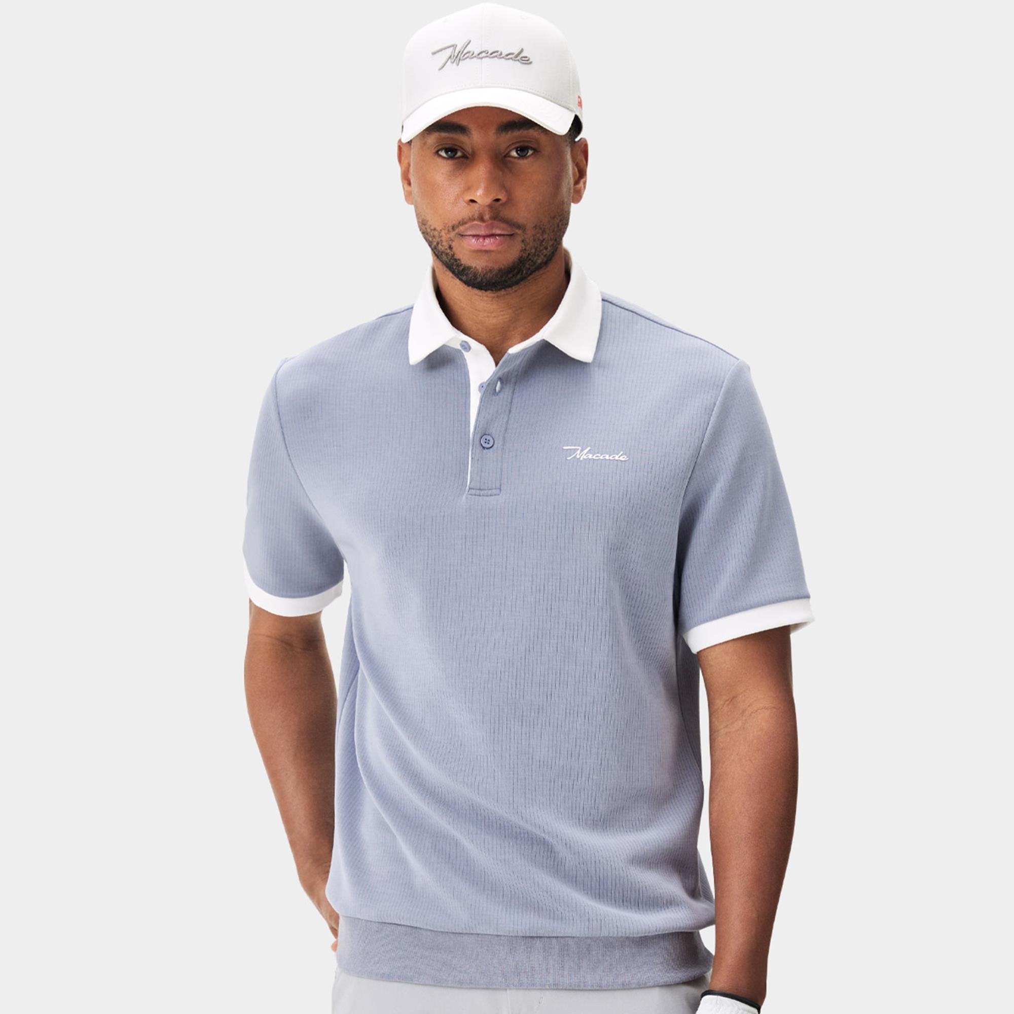 Macade Golf AR Tech Mens Golf Polo Shirt Grey