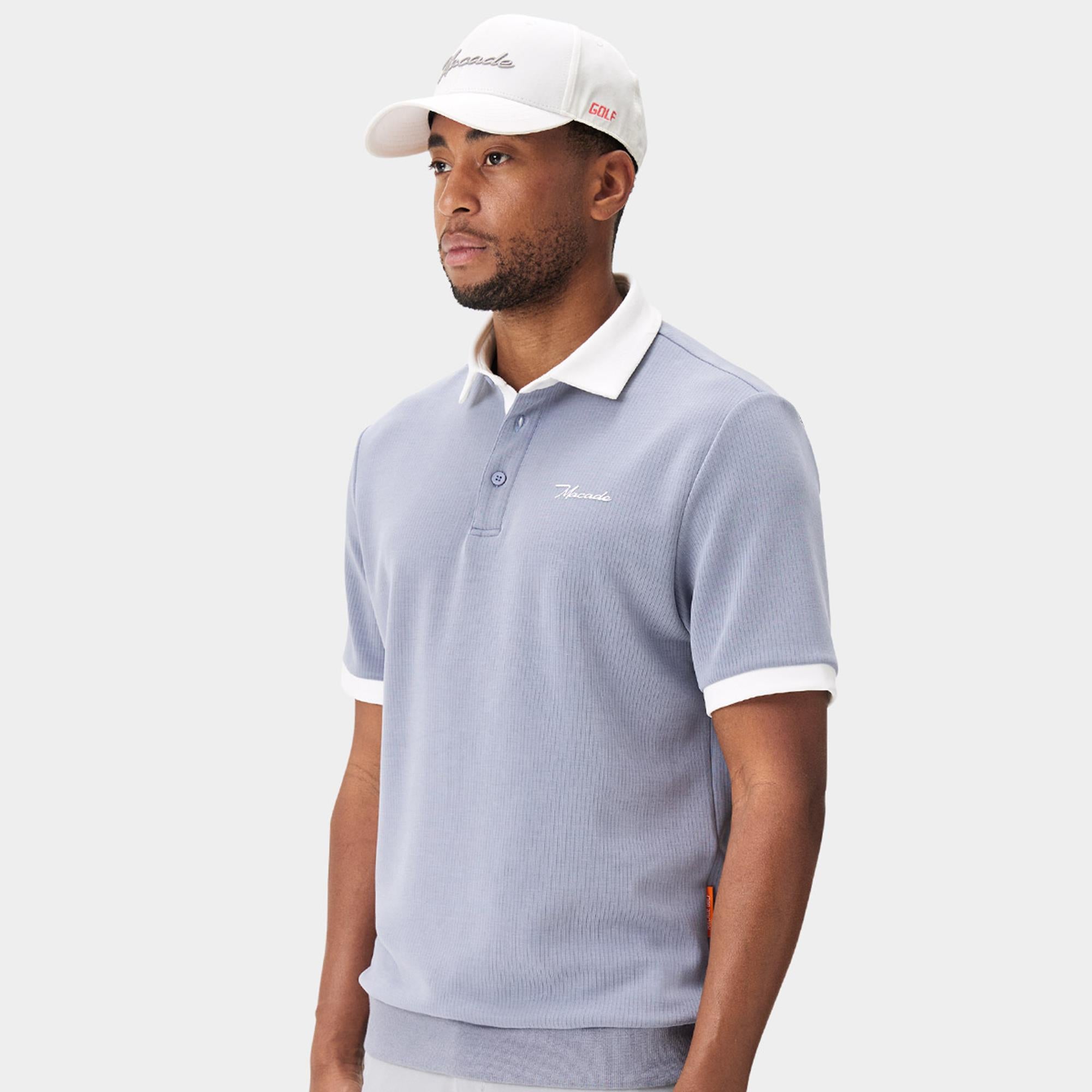Macade Golf AR Tech Mens Golf Polo Shirt Grey