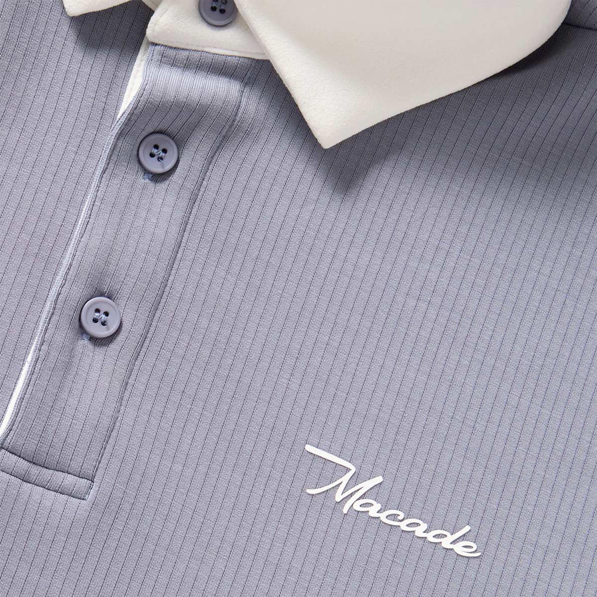Macade Golf AR Tech Mens Golf Polo Shirt Grey
