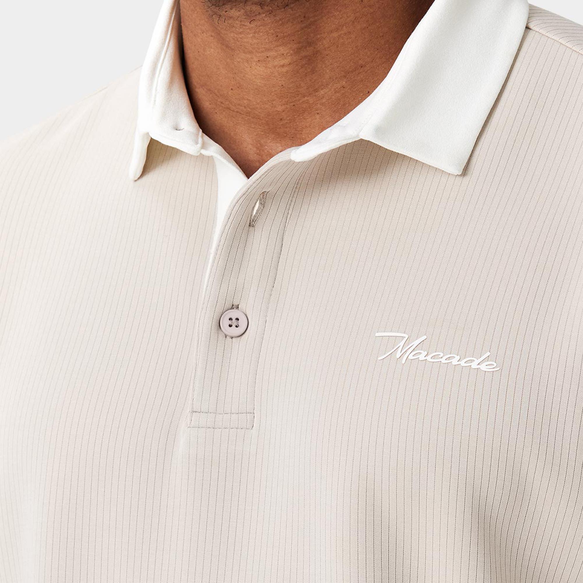 Macade Golf AR Tech Mens Golf Polo Shirt Tan