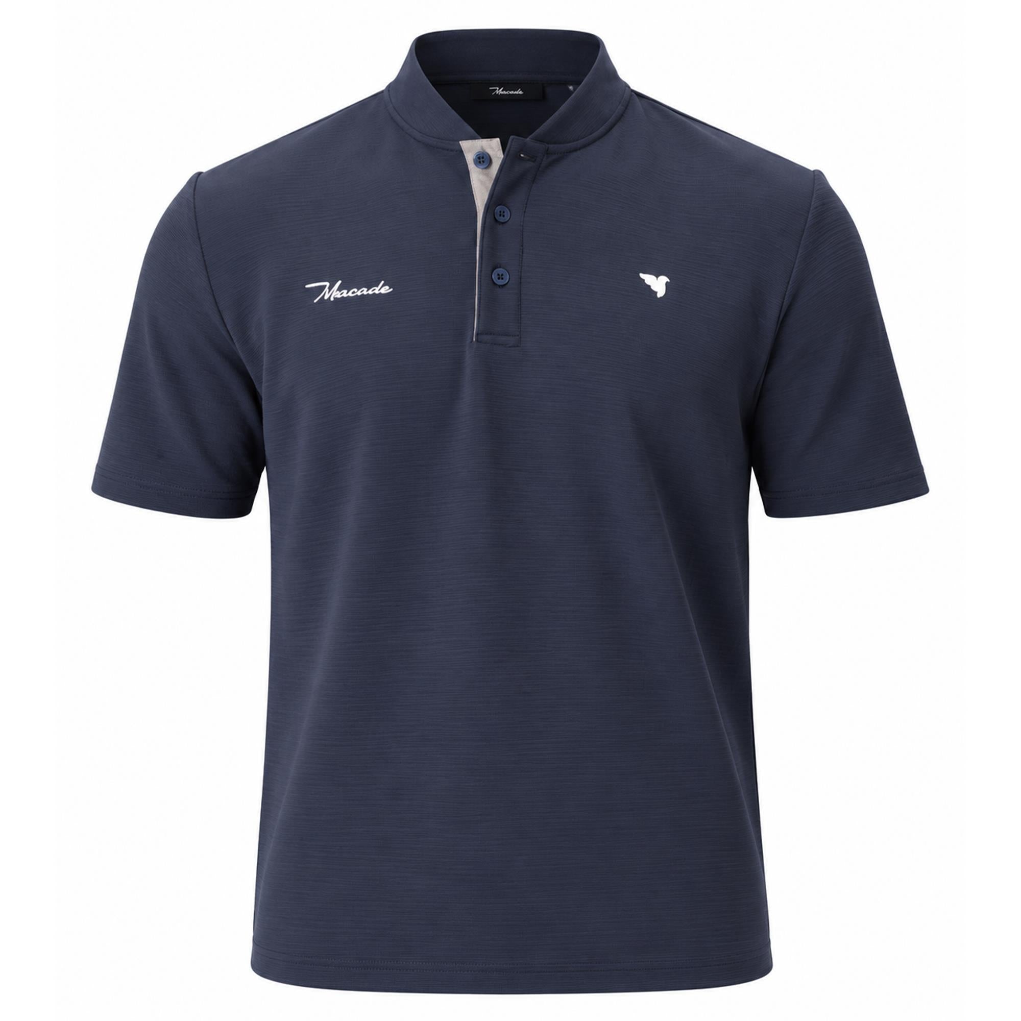 Macade Golf Heath Bomber Mens Golf Polo Shirt Dark Blue