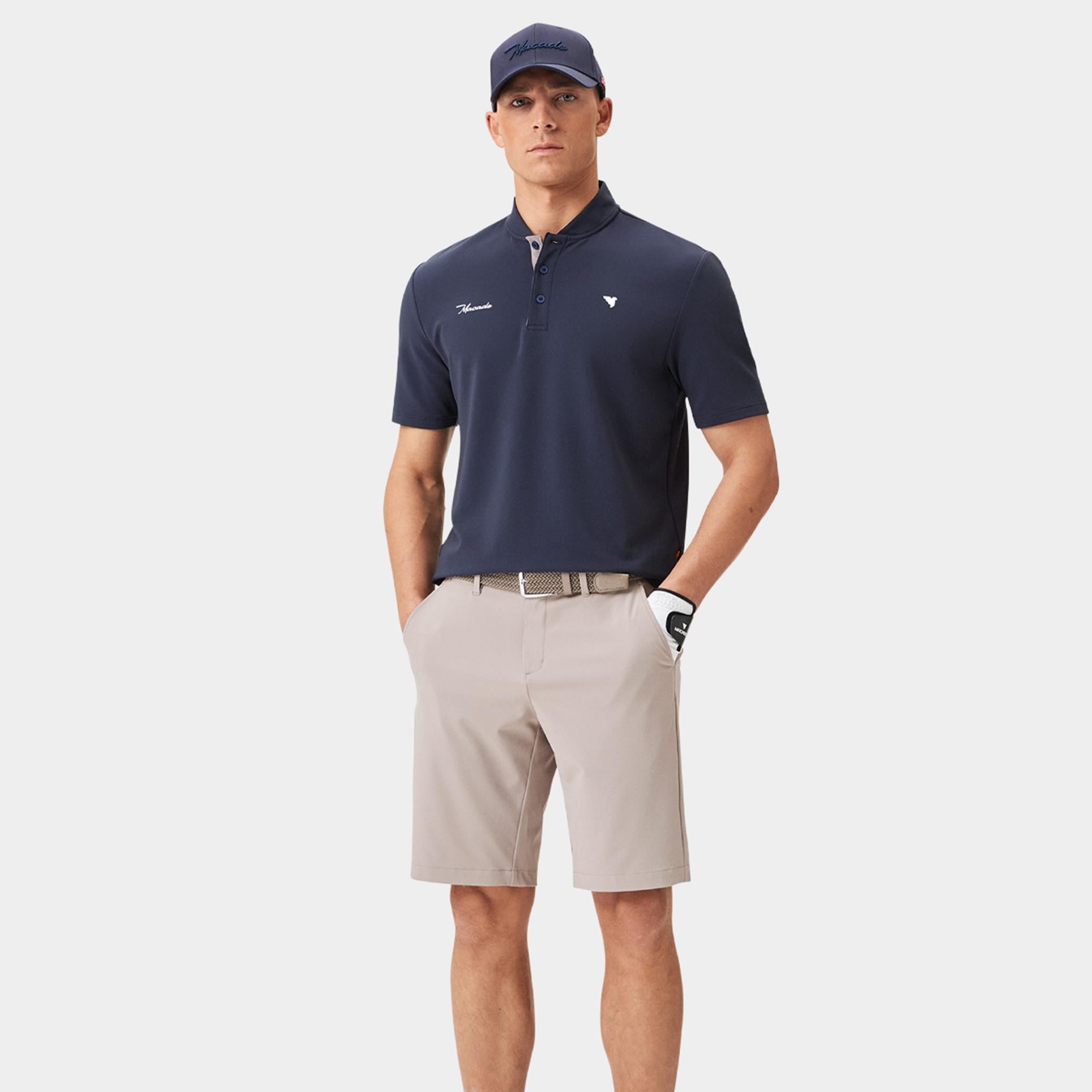 Macade Golf Heath Bomber Mens Golf Polo Shirt Dark Blue