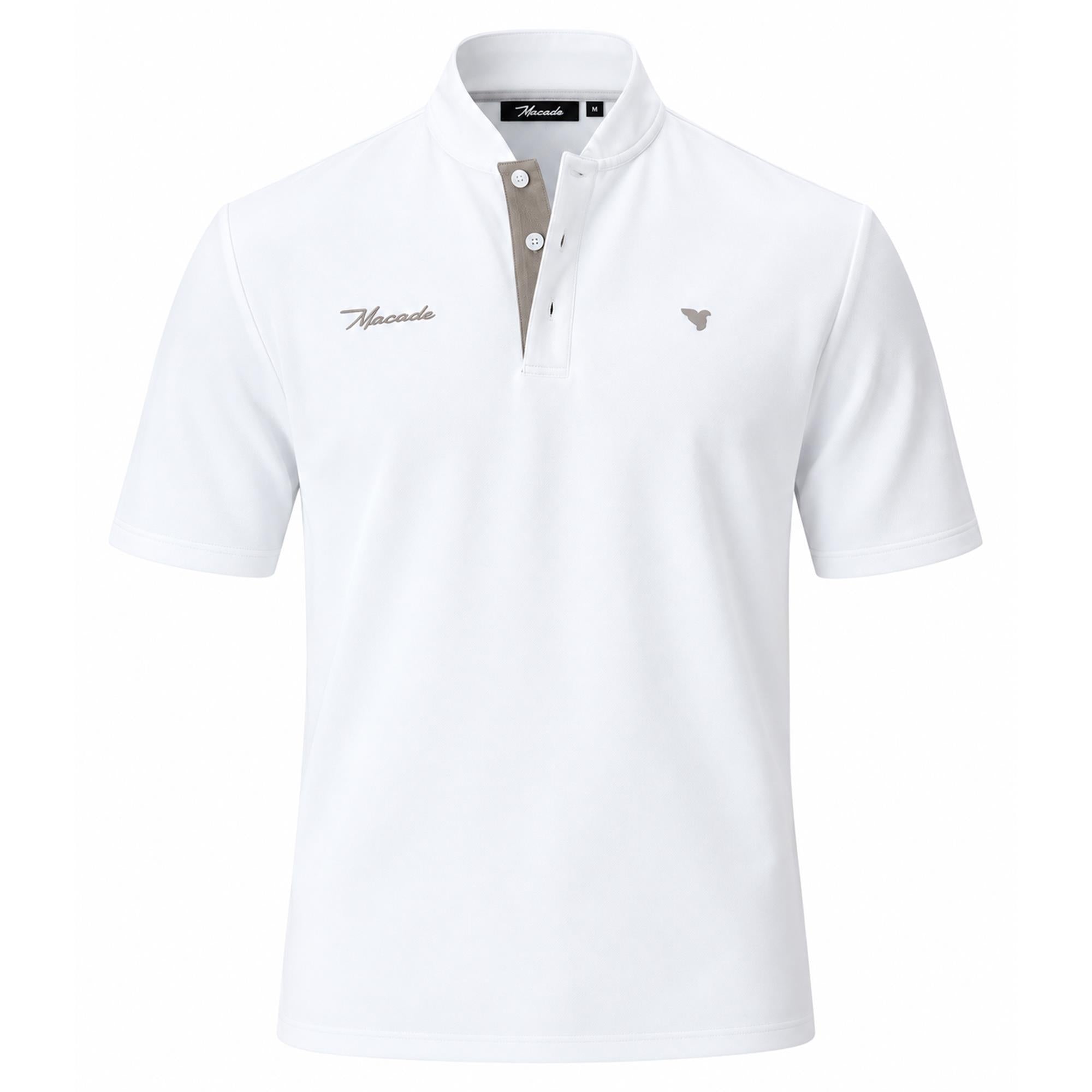 Macade Golf Heath Bomber Mens Golf Polo Shirt White