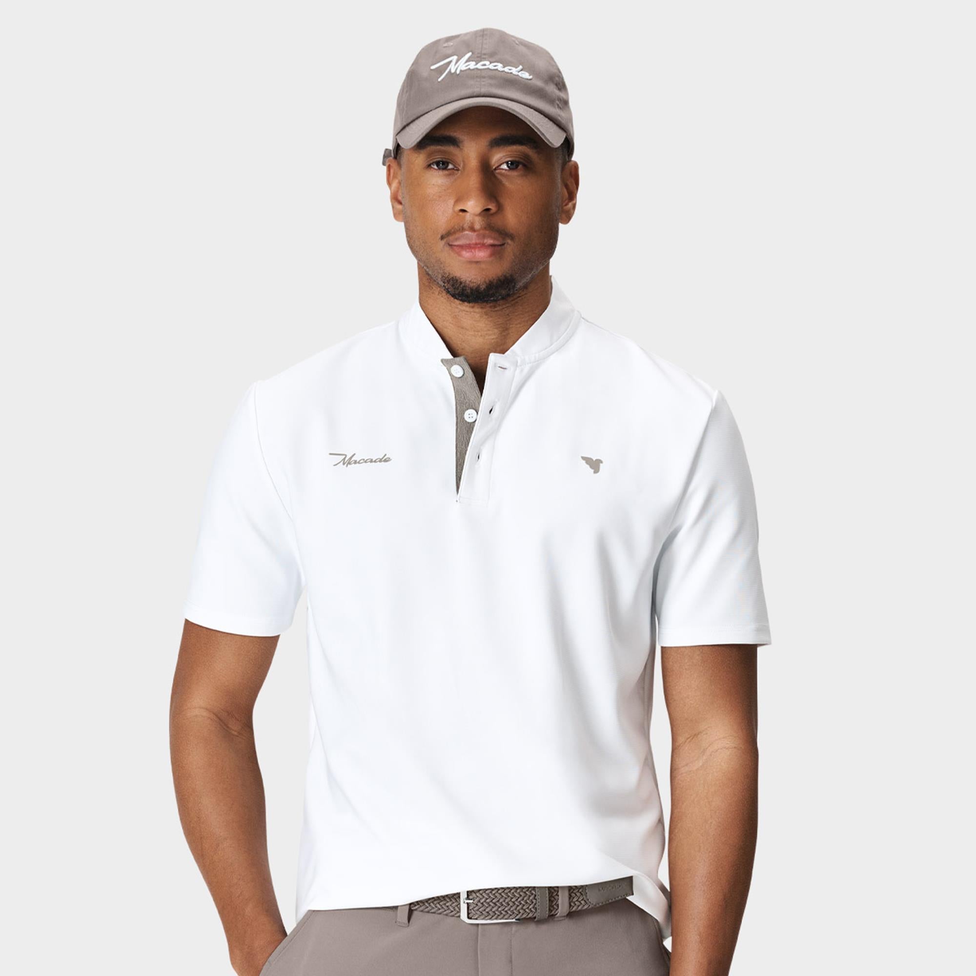 Macade Golf Heath Bomber Mens Golf Polo Shirt White