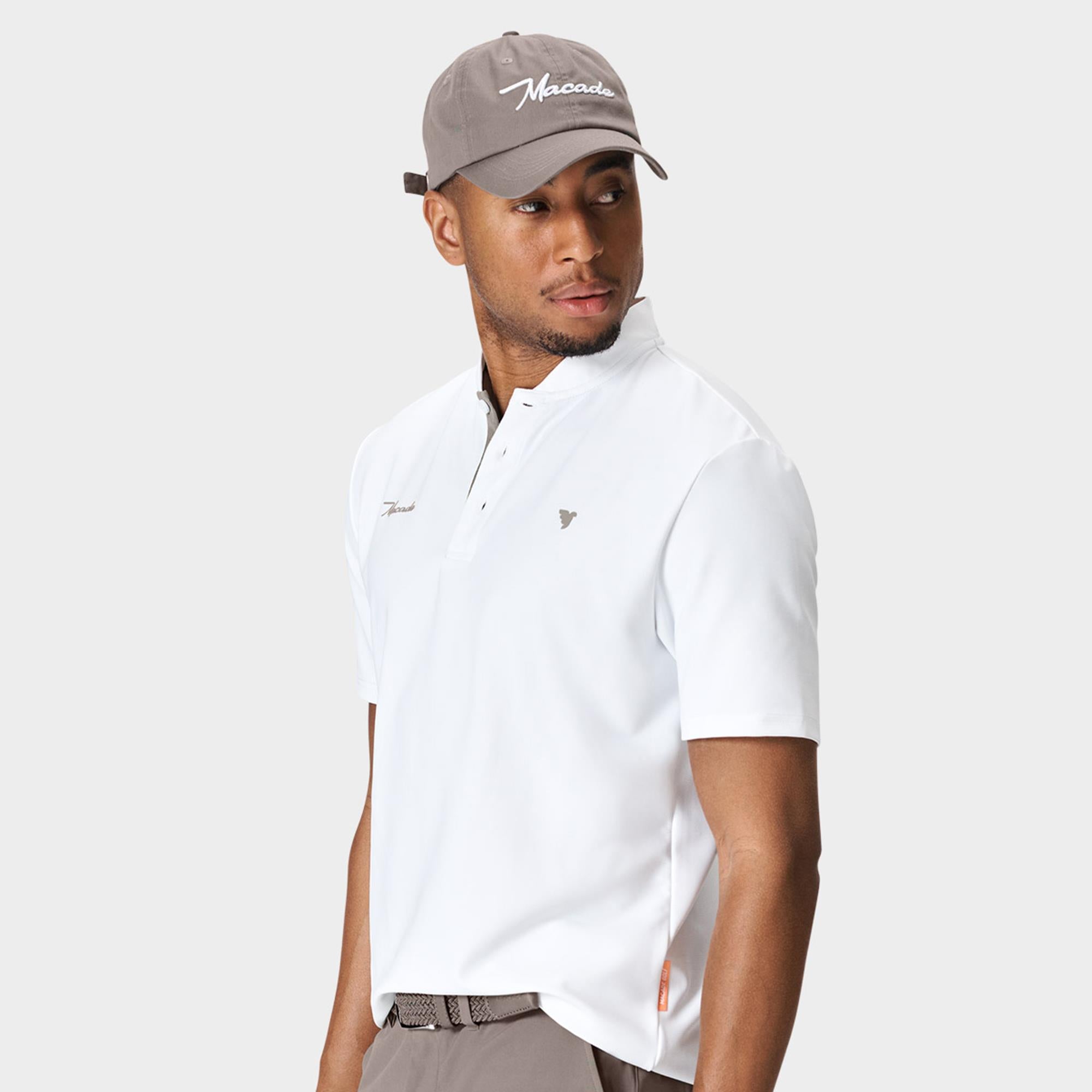Macade Golf Heath Bomber Mens Golf Polo Shirt White