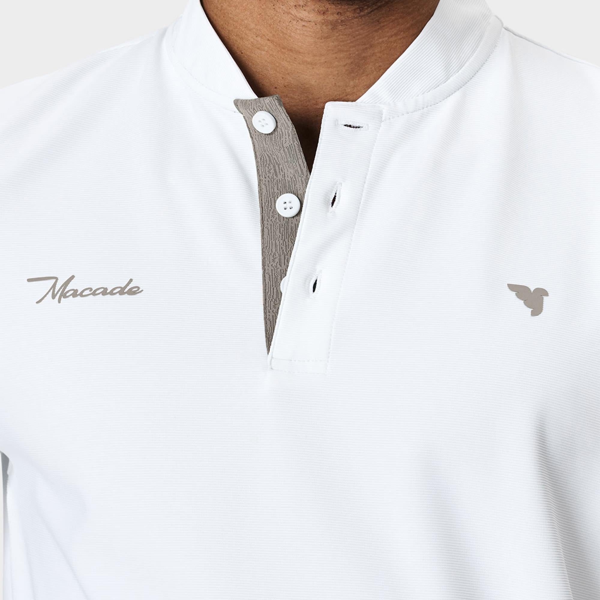 Macade Golf Heath Bomber Mens Golf Polo Shirt White