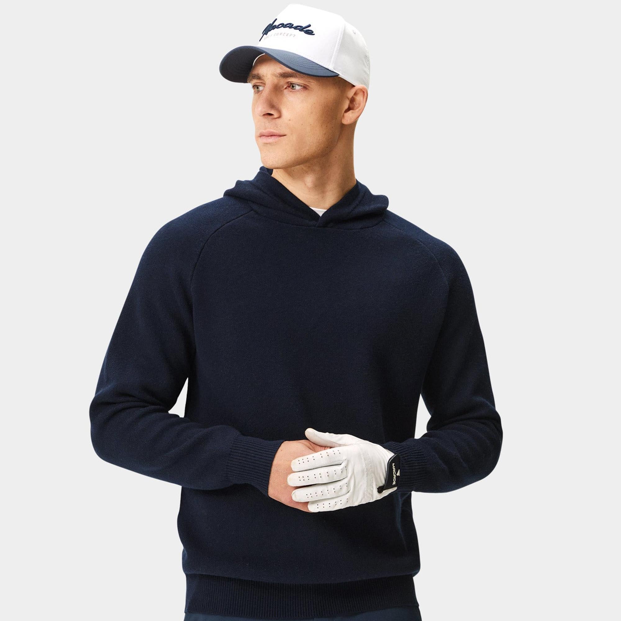 Macade Golf Tech Knit Mens Golf Hoodie Navy
