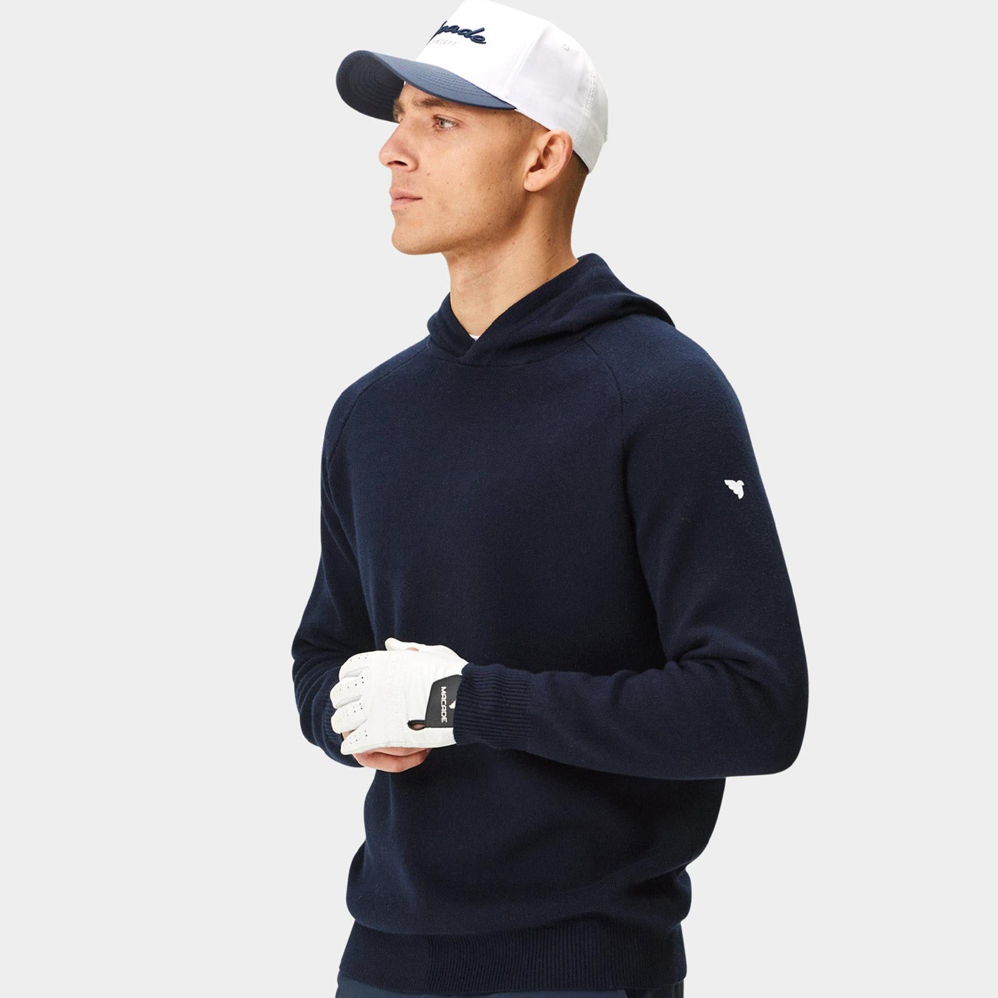 Macade Golf Tech Knit Mens Golf Hoodie Navy