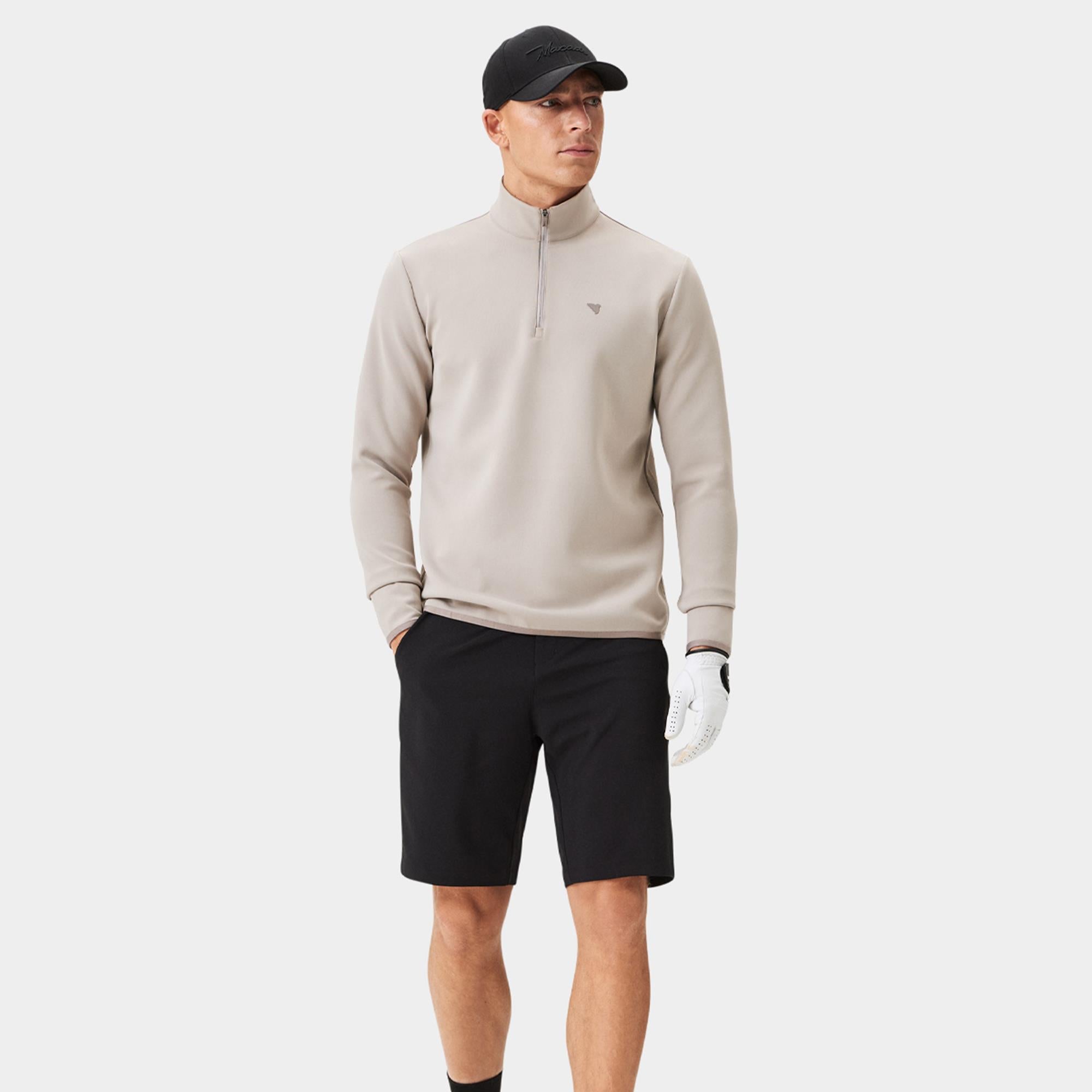 Macade Golf Therma Quarter Zip Mens Golf Mid Layer Taupe