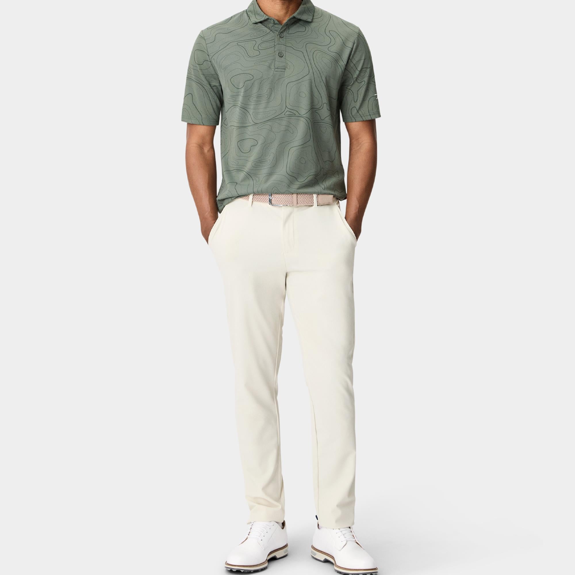 Macade Golf Lightweight Mens Slim Golf Trousers Bone