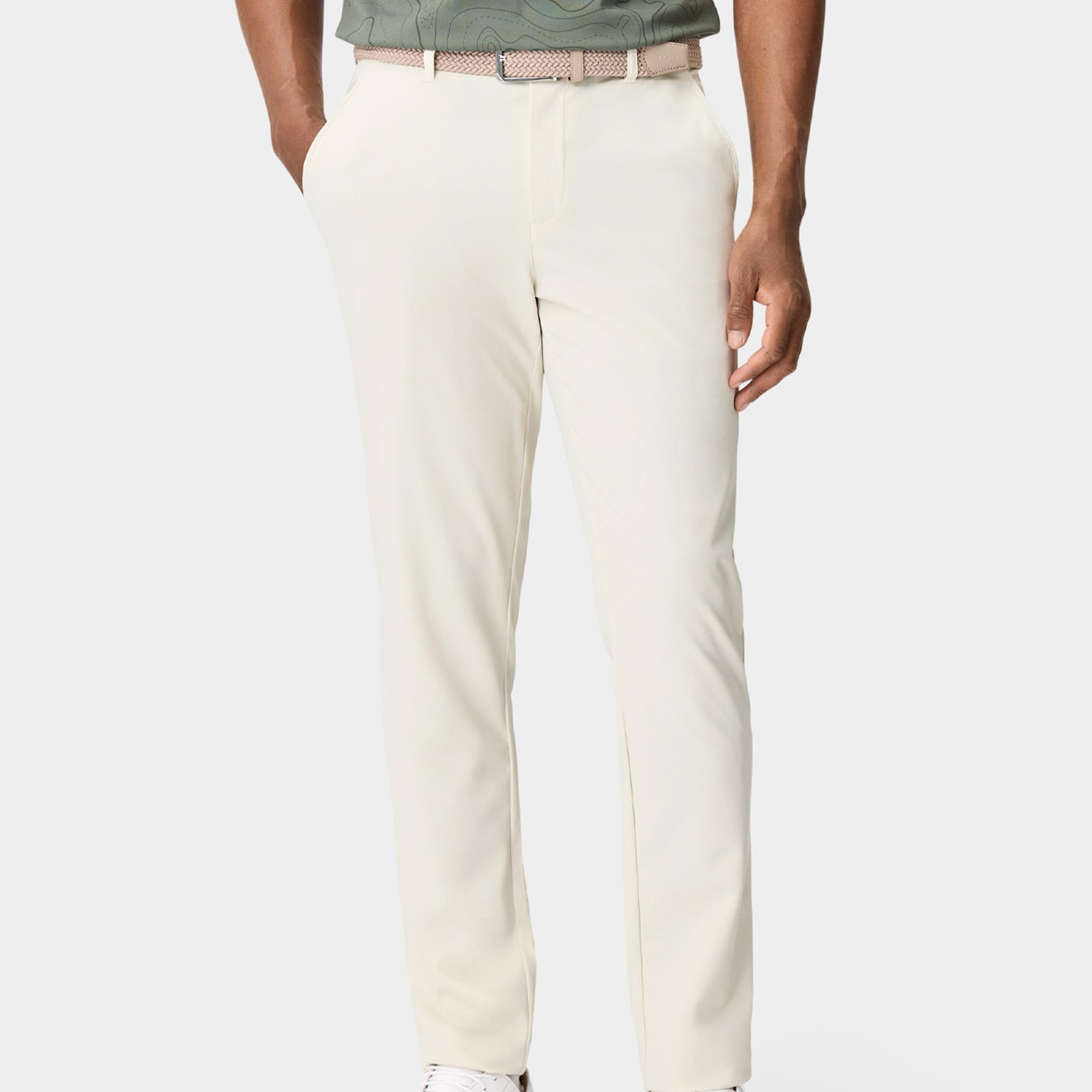 Macade Golf Lightweight Mens Slim Golf Trousers Bone