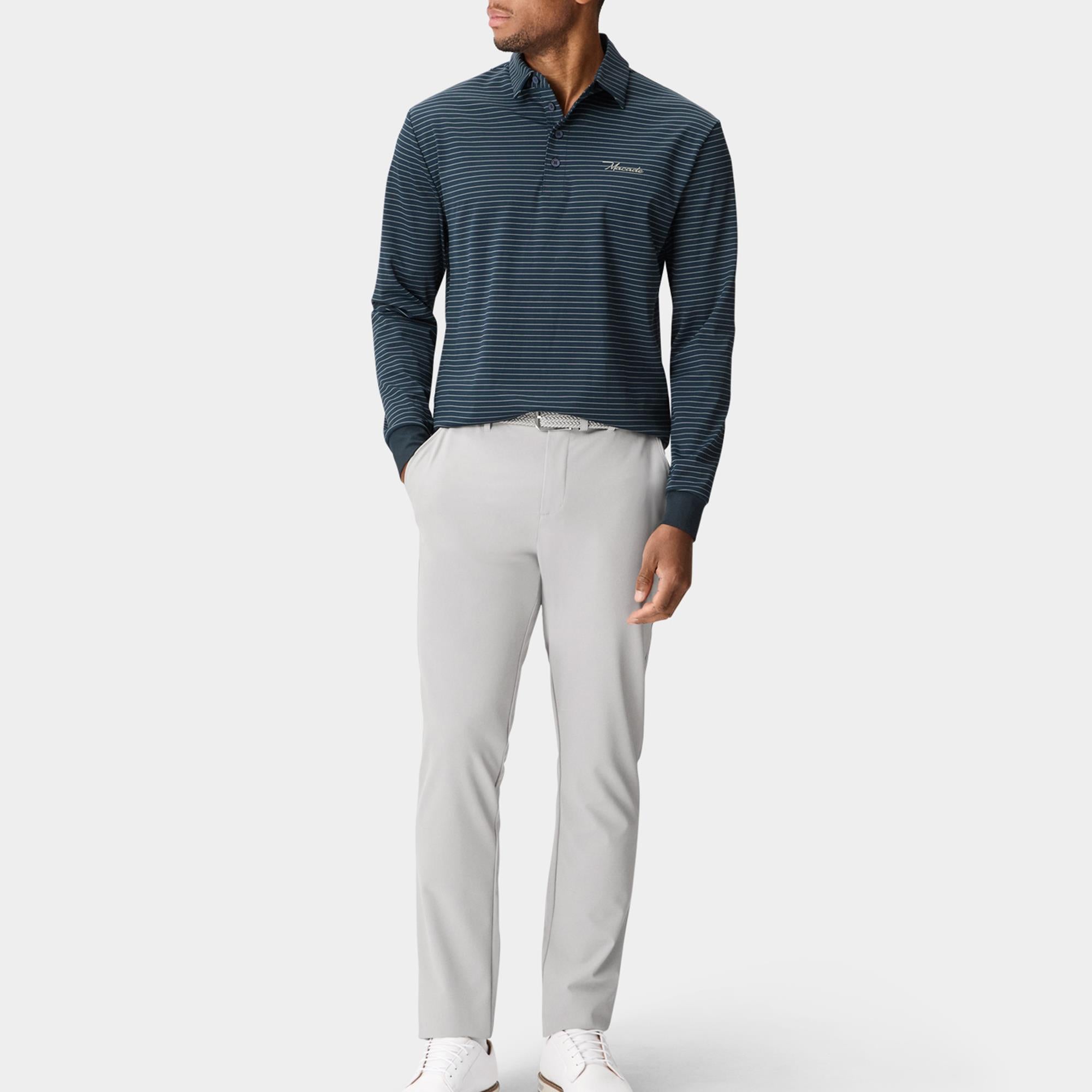 Macade Golf Lightweight Mens Slim Golf Trousers Light Grey