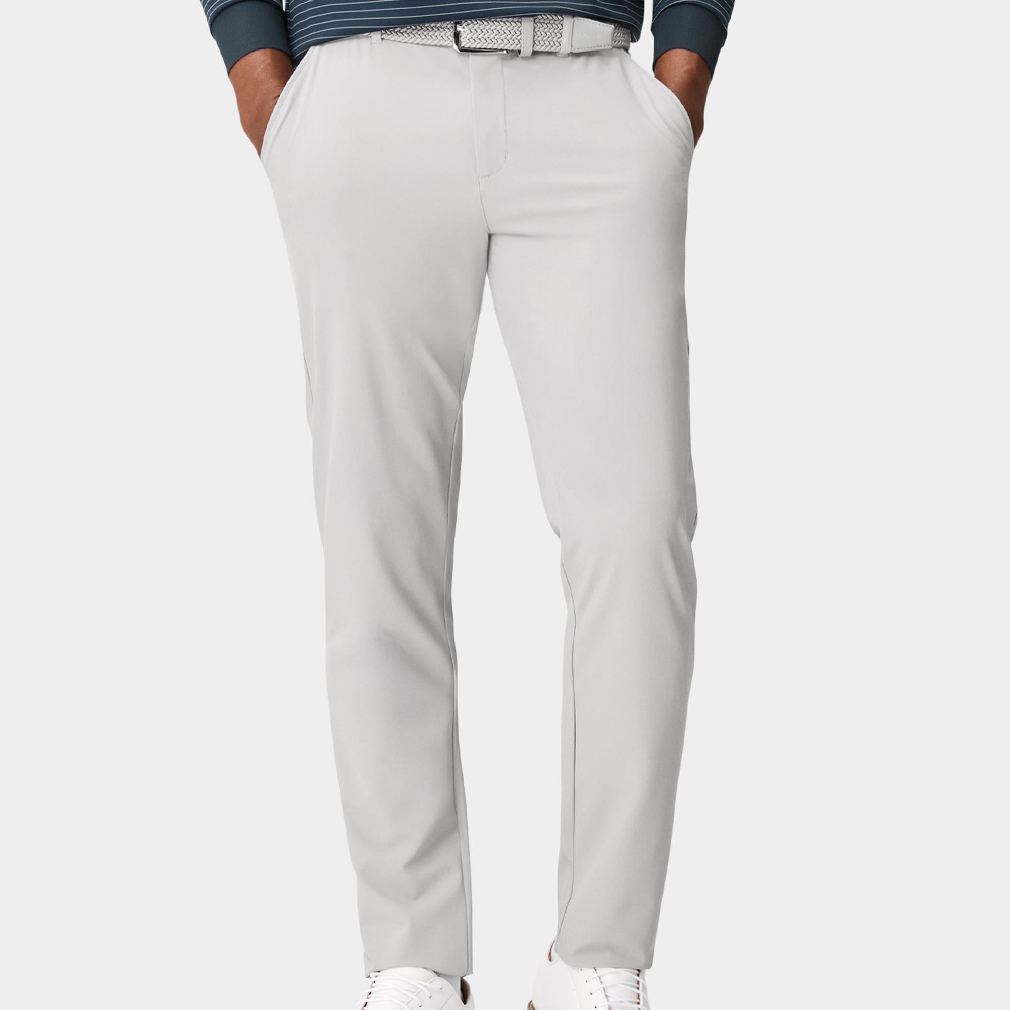 Macade Golf Lightweight Mens Slim Golf Trousers Light Grey