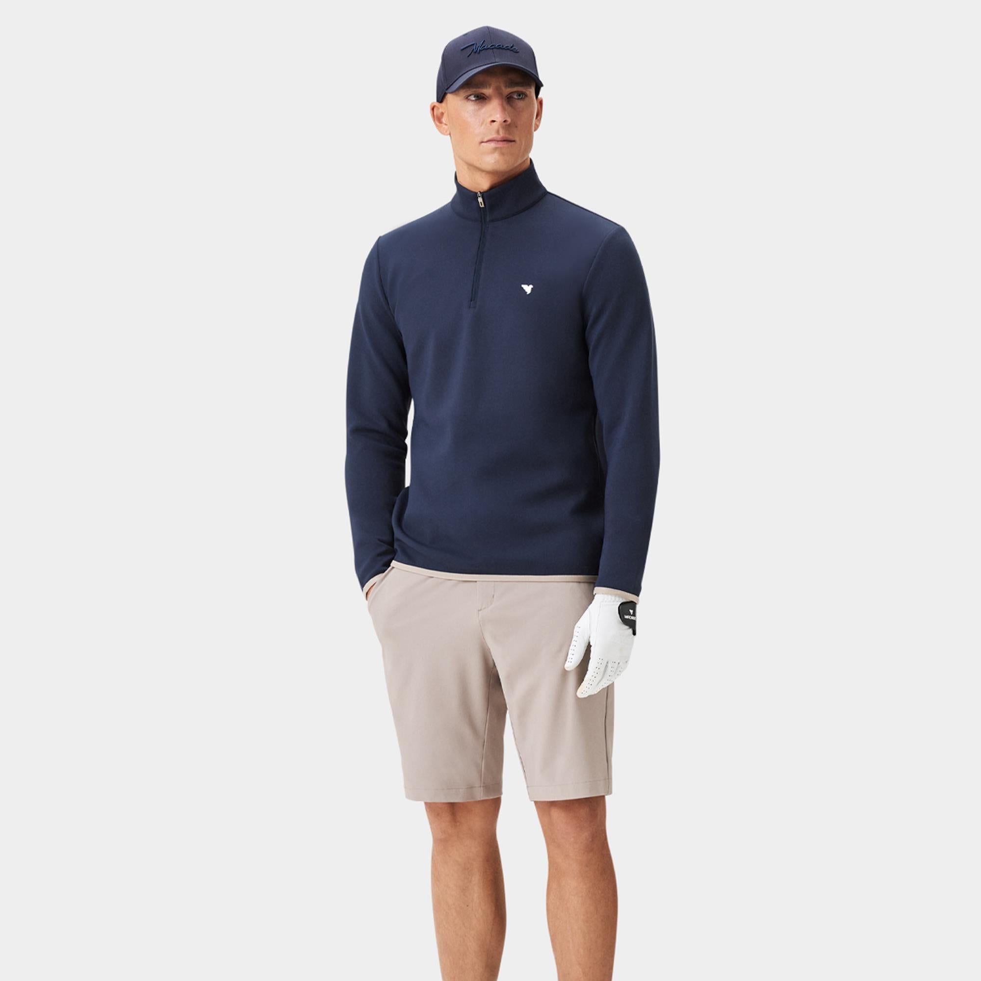 Macade Golf Therma Quarter Zip Mens Golf Mid Layer Navy