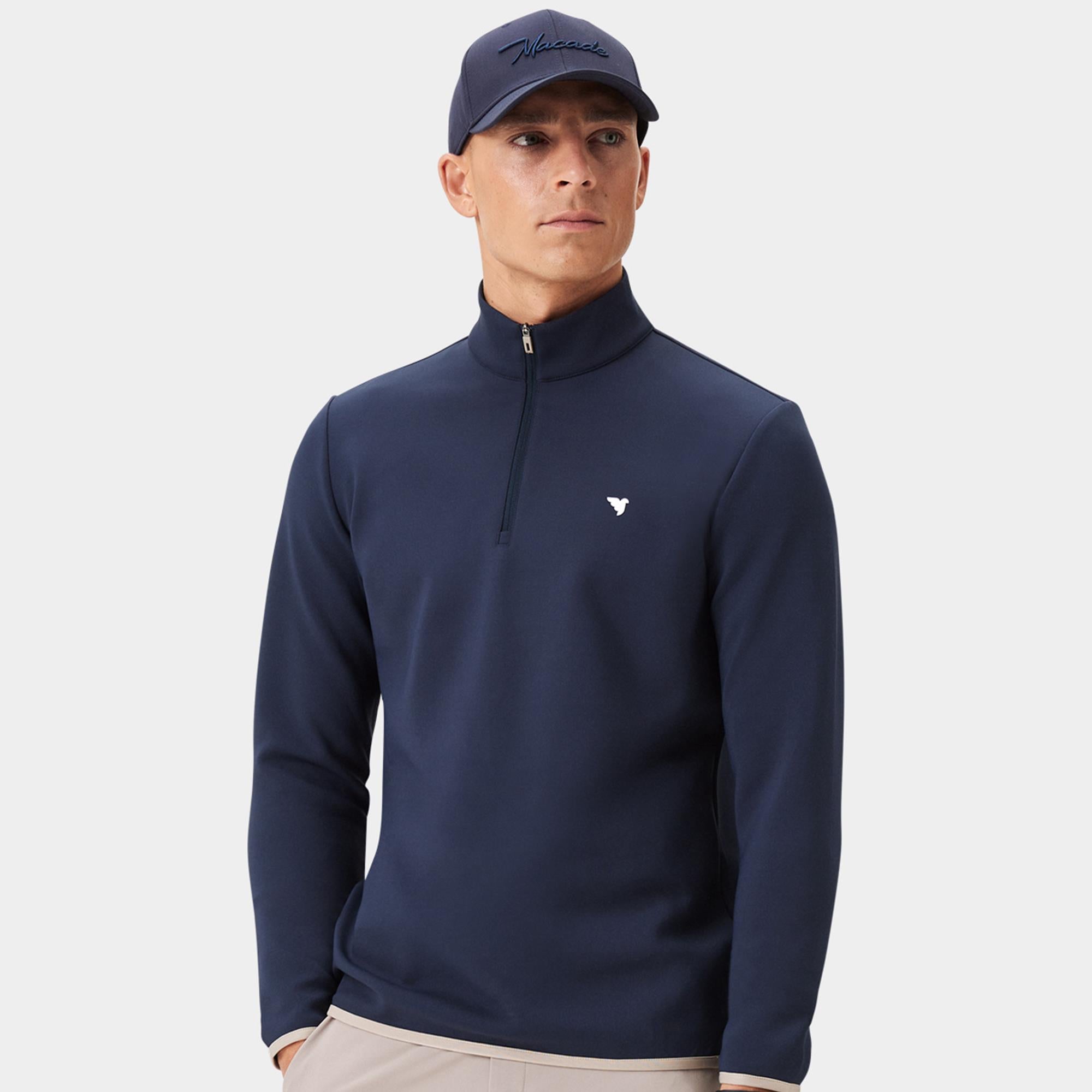 Macade Golf Therma Quarter Zip Mens Golf Mid Layer Navy
