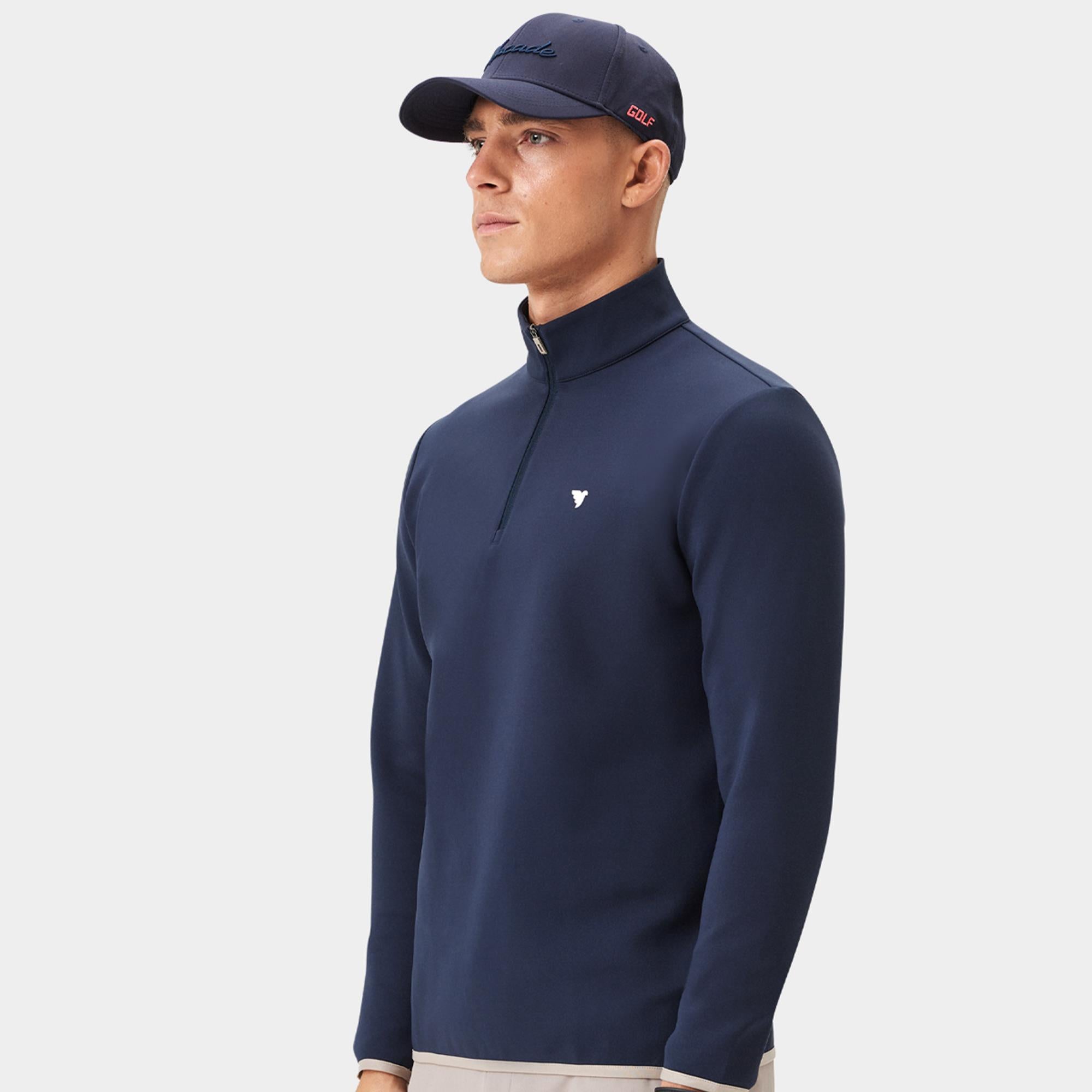 Macade Golf Therma Quarter Zip Mens Golf Mid Layer Navy
