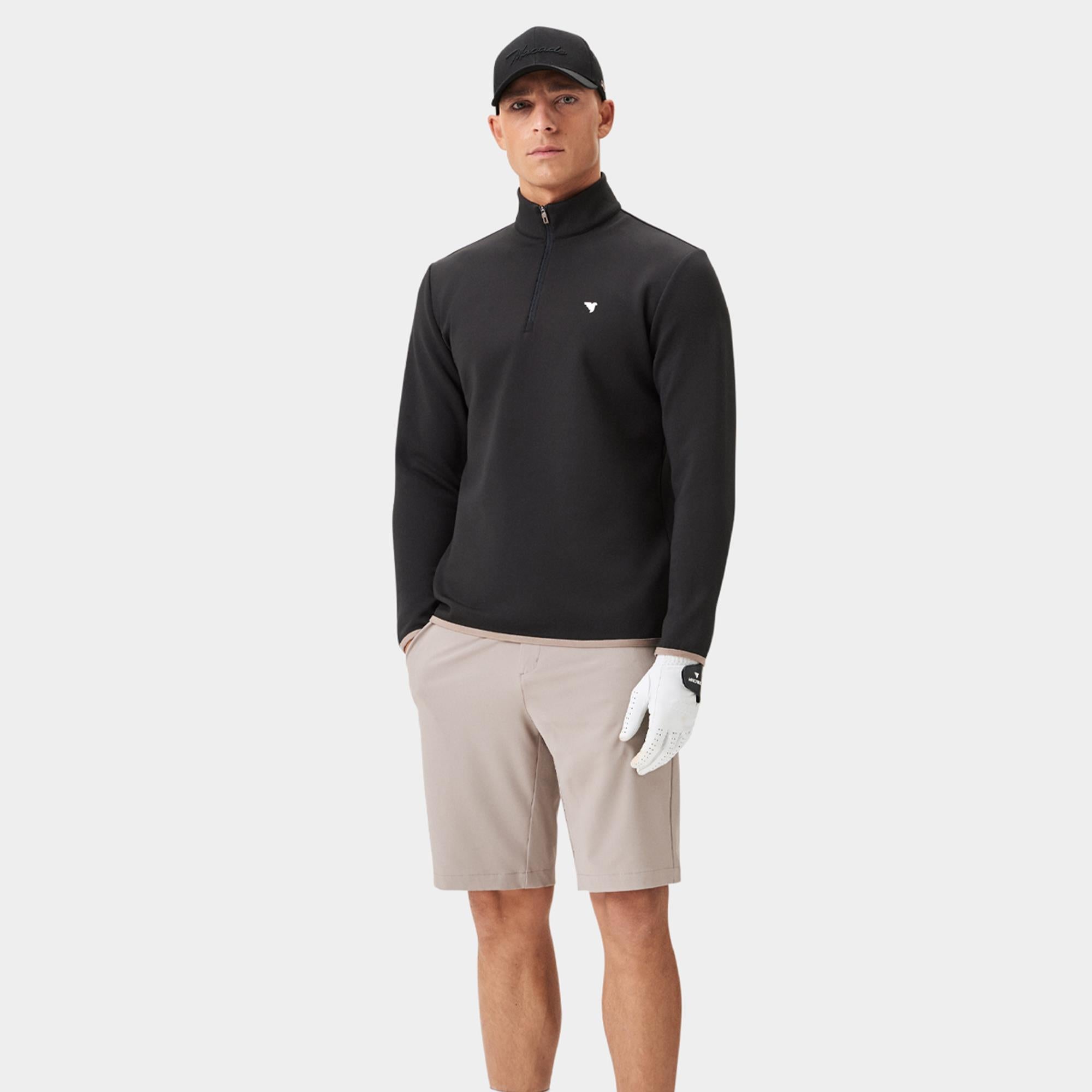 Macade Golf Therma Quarter Zip Mens Golf Mid Layer Black