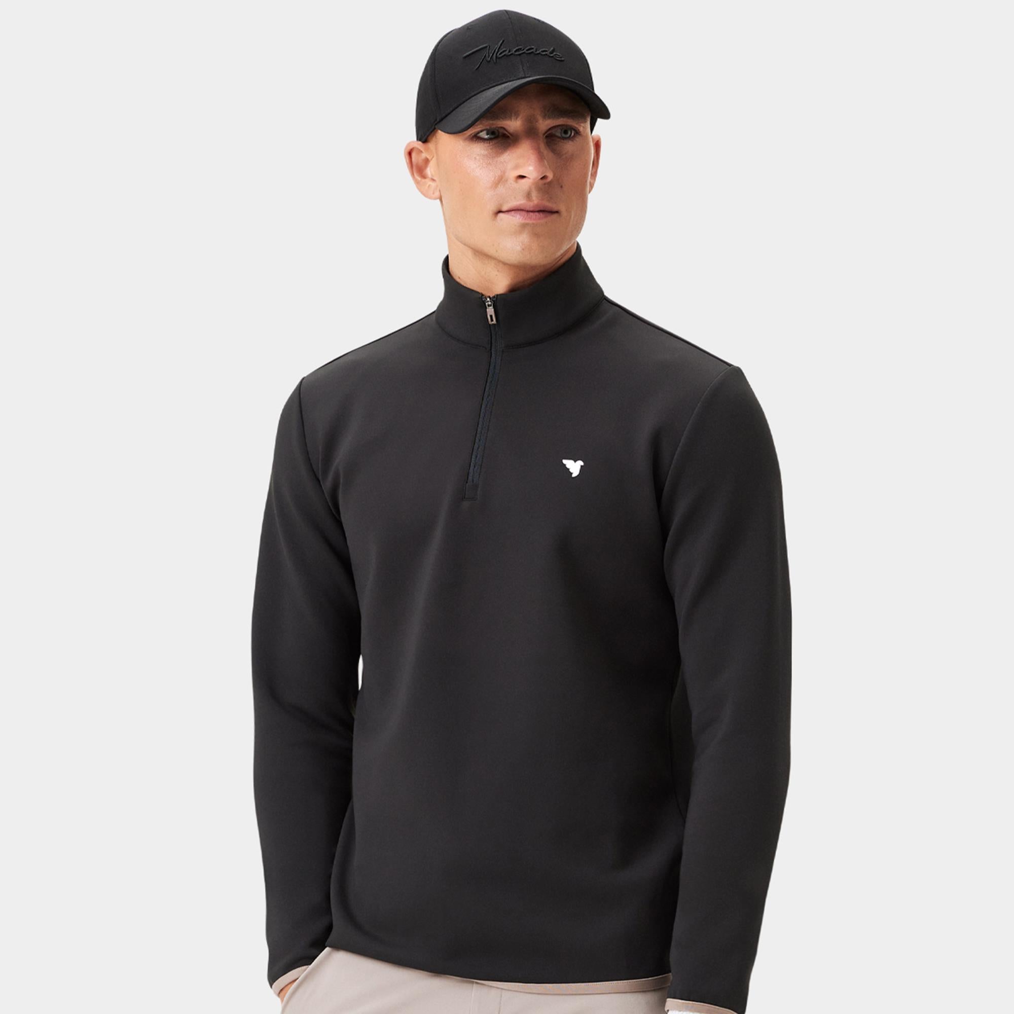 Macade Golf Therma Quarter Zip Mens Golf Mid Layer Black