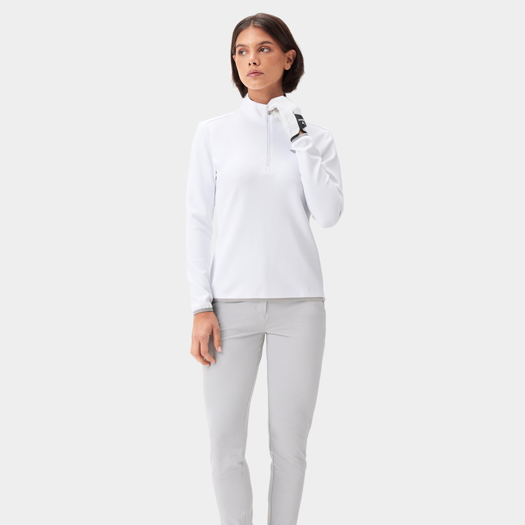 Macade Golf Therma Quarter Zip Ladies Golf Mid Layer White