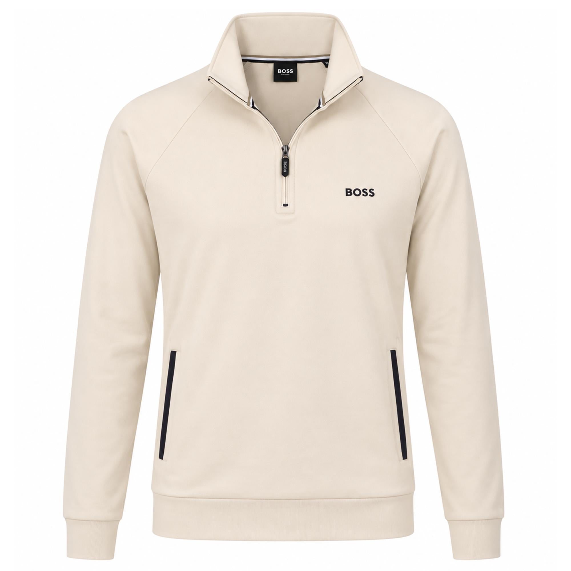 Boss Sense Mens 1/4 Zip Jacket Open White