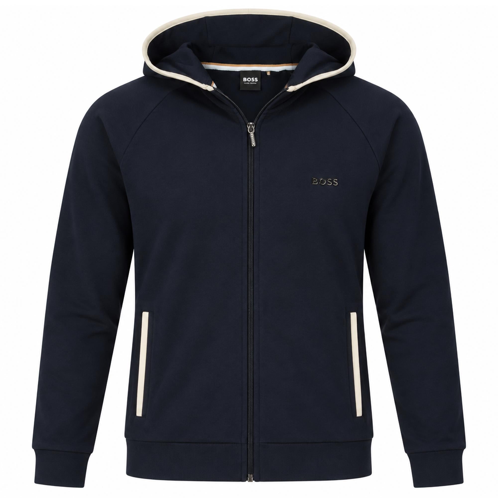 Boss Sense Mens Hooded Jacket Dark Blue