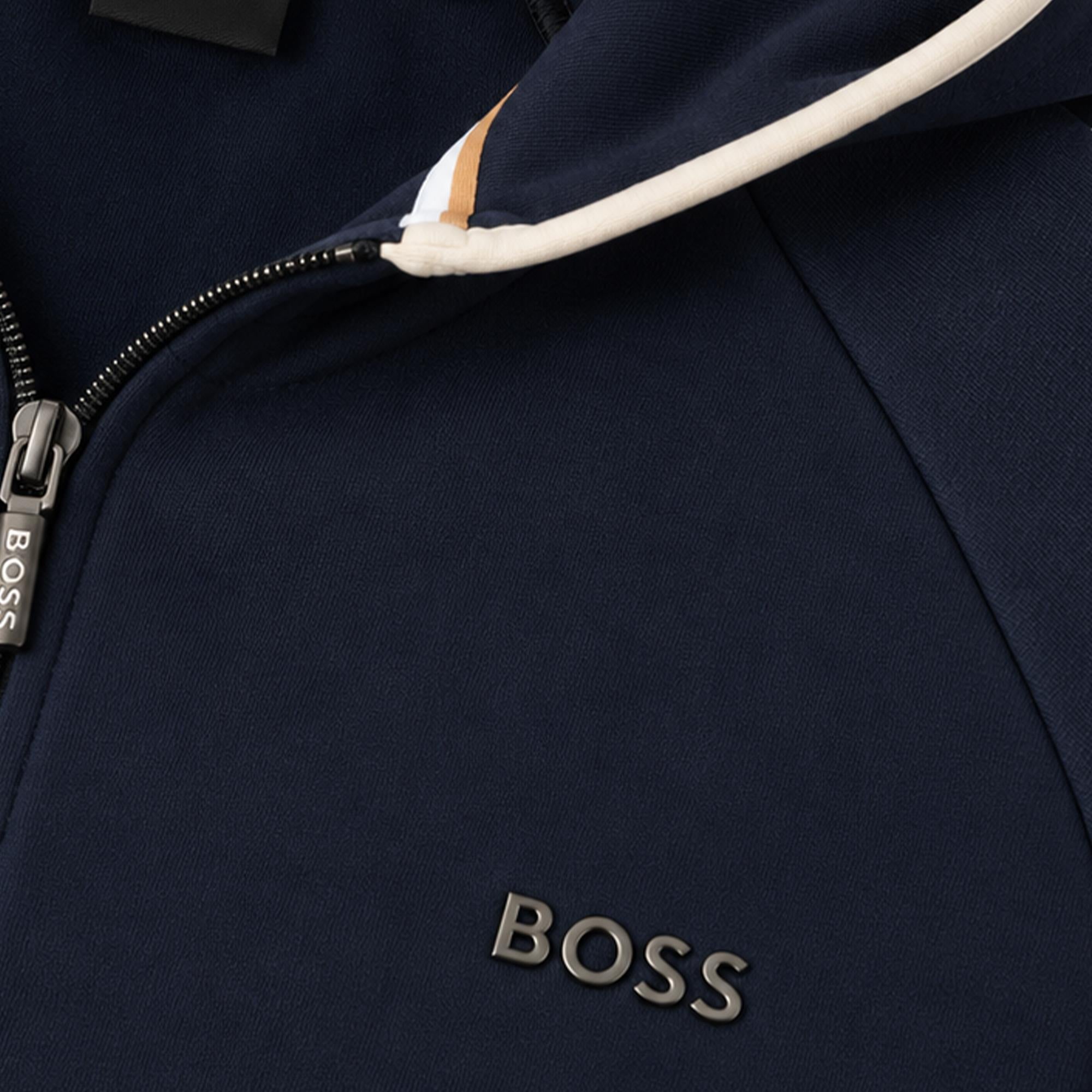 Boss Sense Mens Hooded Jacket Dark Blue