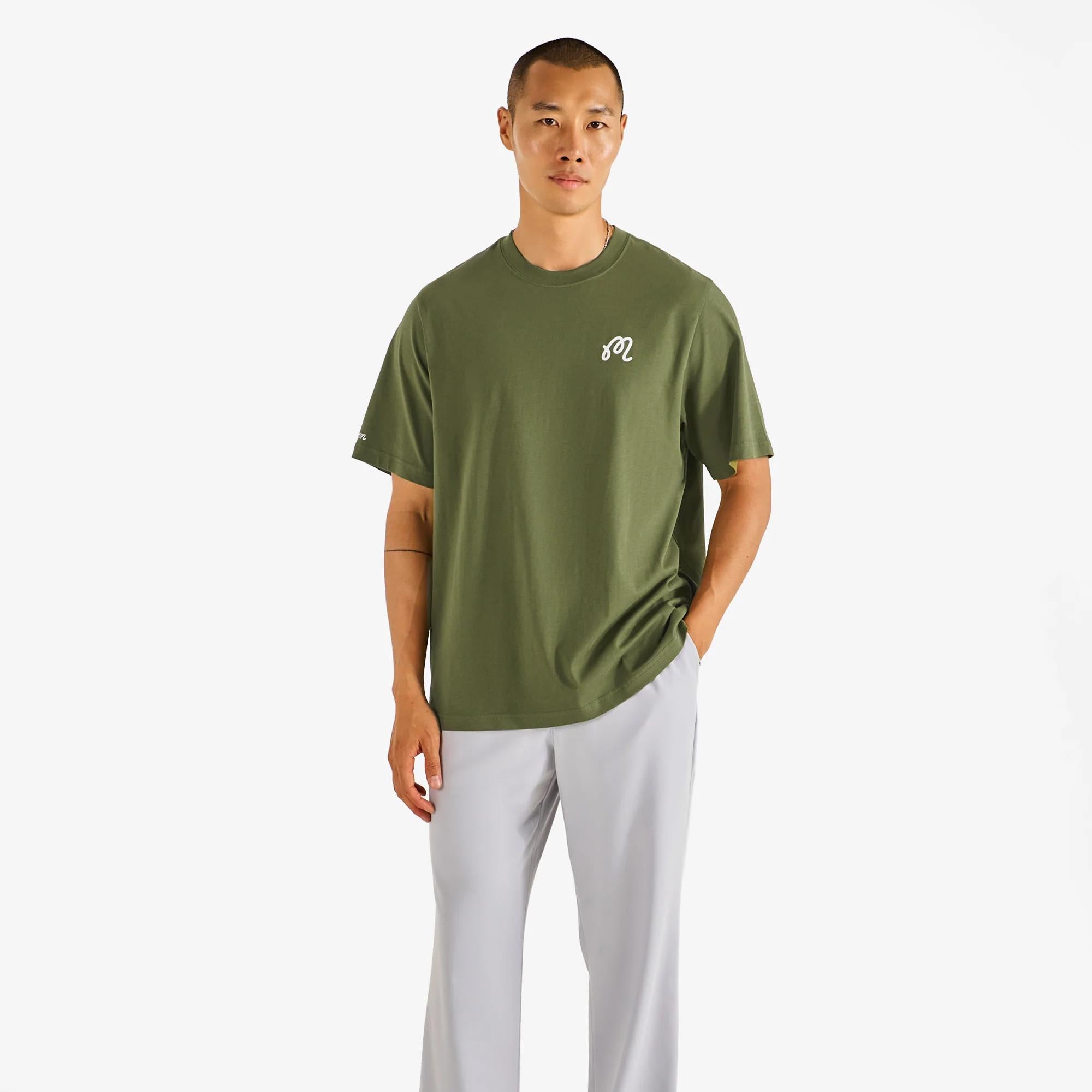 Malbon Golf Icons Bermuda Tee Military Green