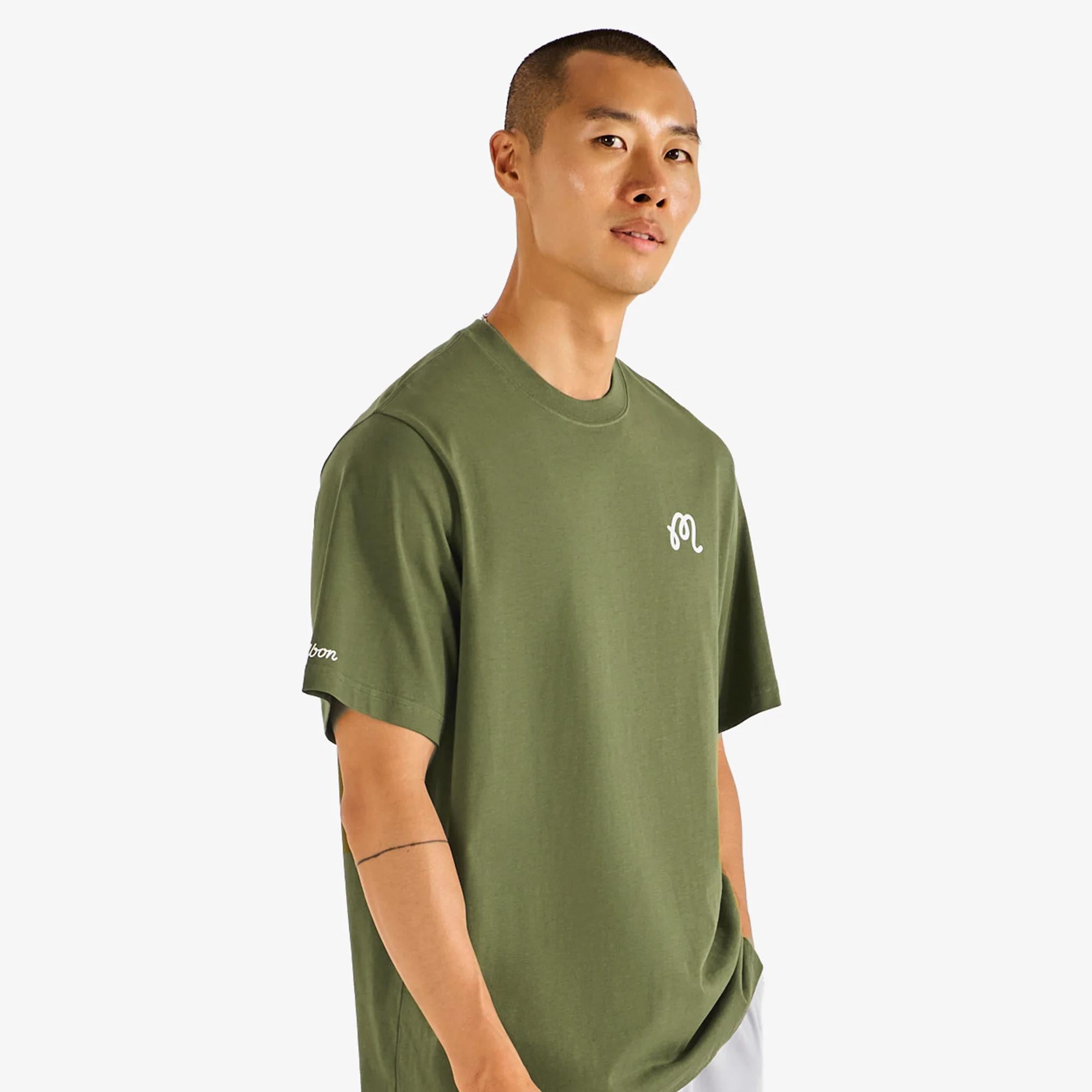 Malbon Golf Icons Bermuda Tee Military Green