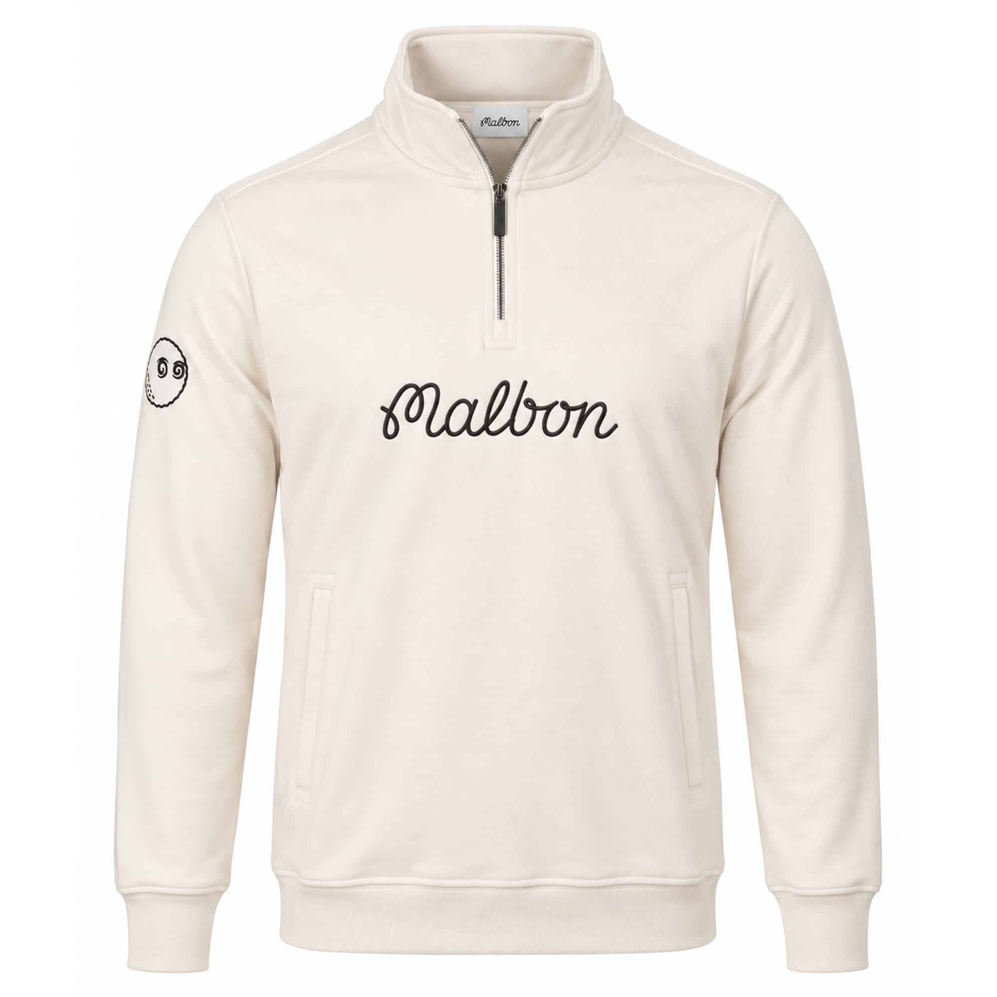 Malbon Golf Collegiate Mens Sweatshirt Ivory
