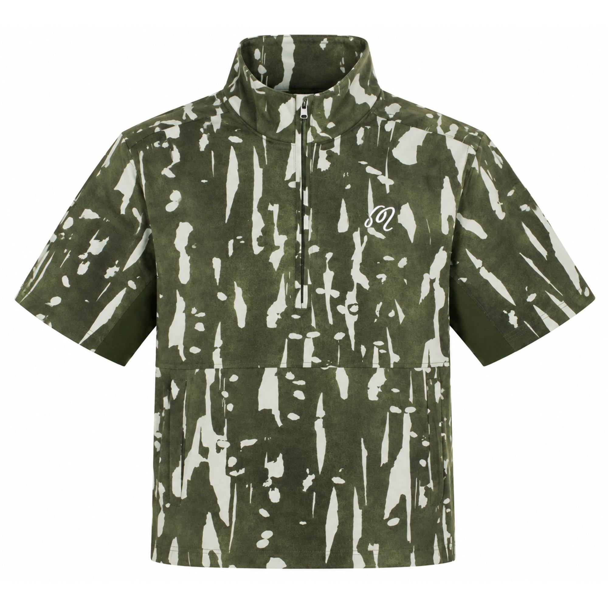Malbon Golf Pine Inkwash Mens Windshirt Olive Inkwash