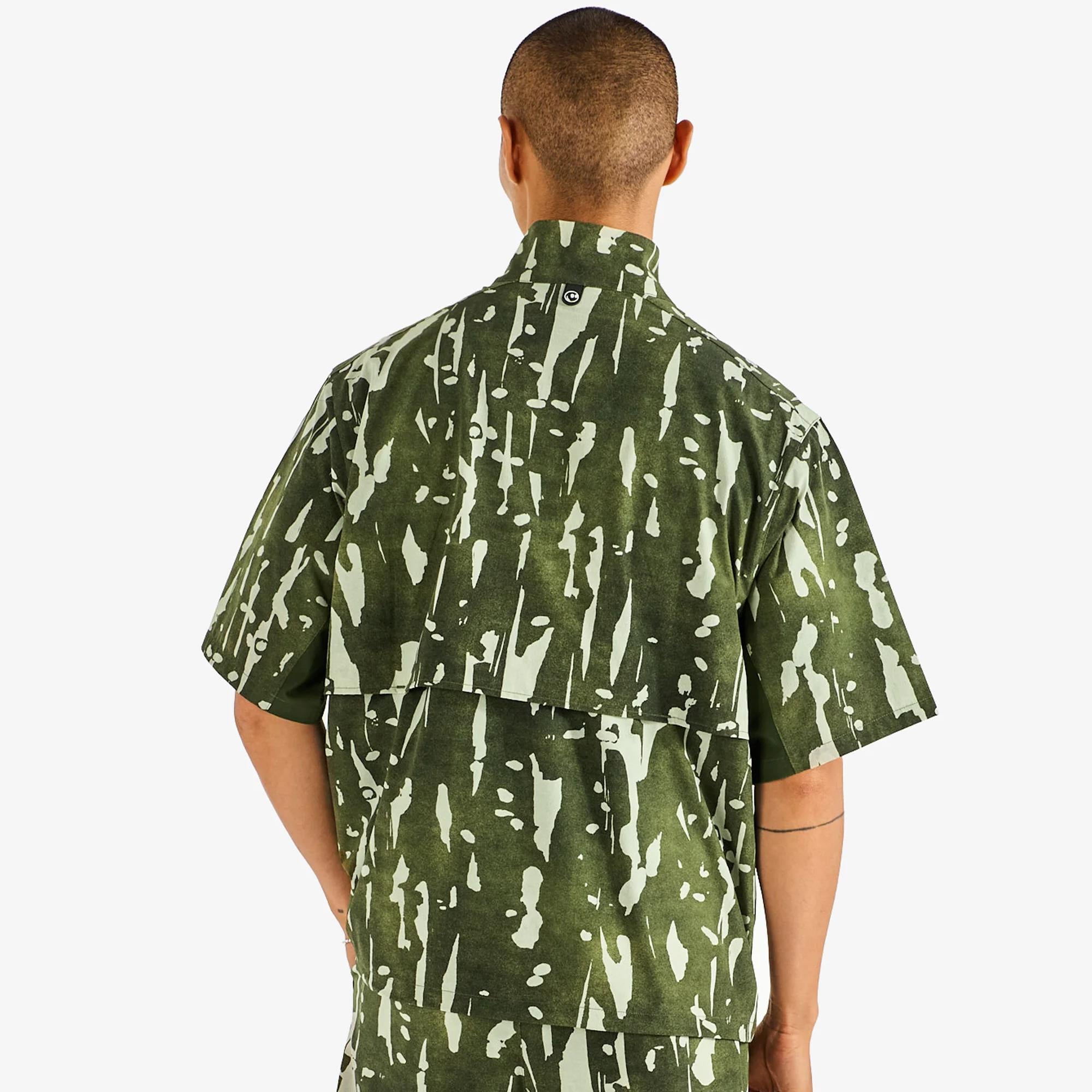 Malbon Golf Pine Inkwash Mens Windshirt Olive Inkwash